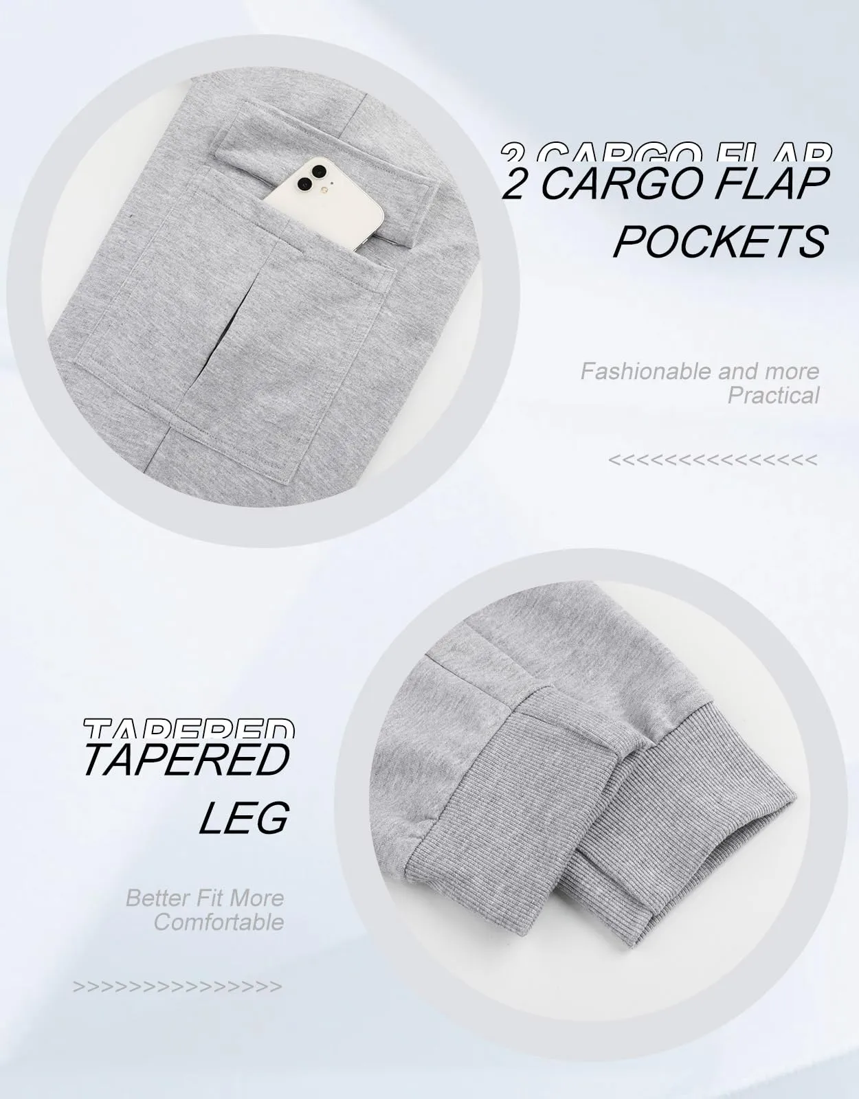 Suwangi Pantaloni Tuta Sportivi Uomo Cargo Jogging con 4 Tasche - immagine 5