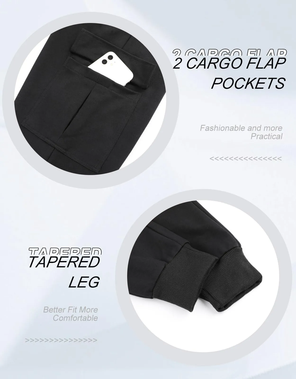 Suwangi Pantaloni Tuta Cargo Uomo Jogging Palestra con 4 Tasche - immagine 5