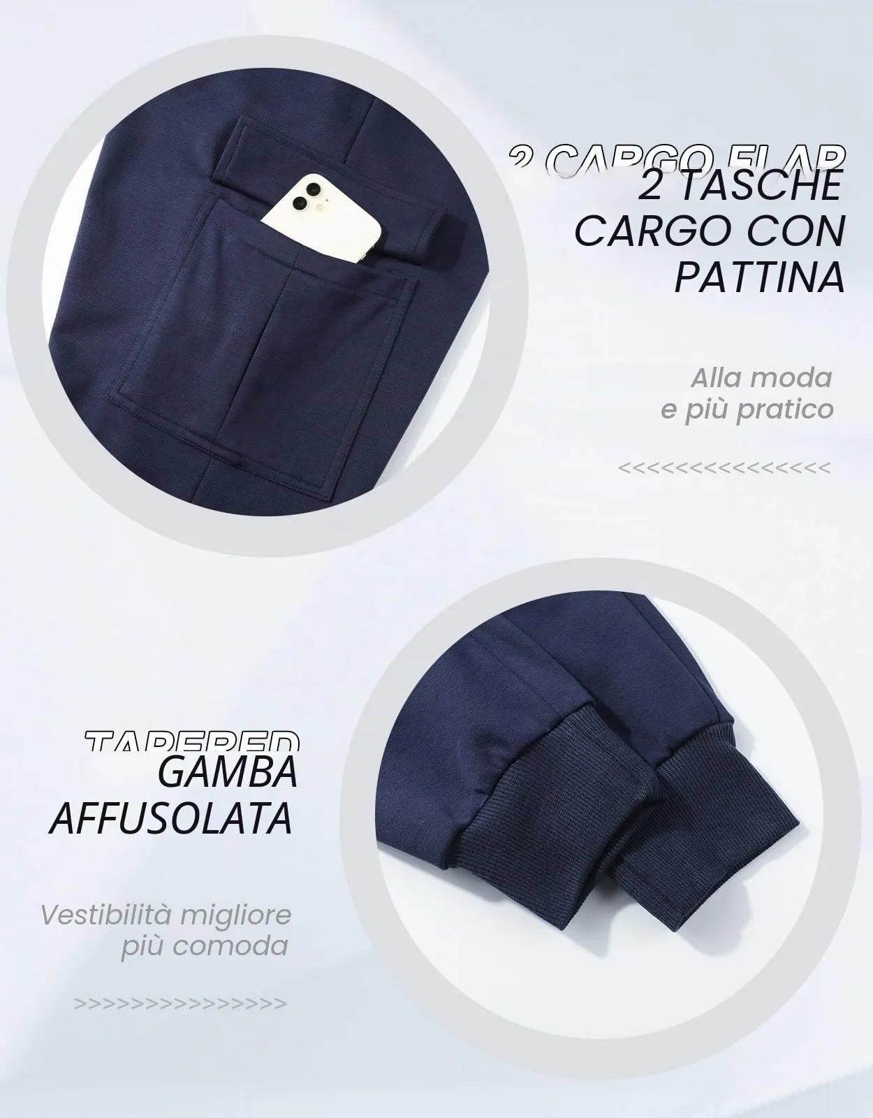 Suwangi Pantaloni Tuta Cargo Jogging Uomo con 4 Tasche - immagine 5