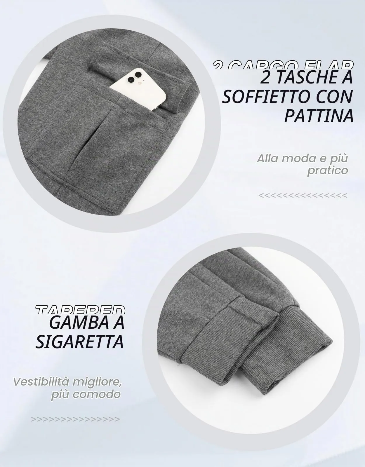Suwangi Pantaloni Tuta Sportivi Uomo Cargo Jogging con 4 Tasche - immagine 5