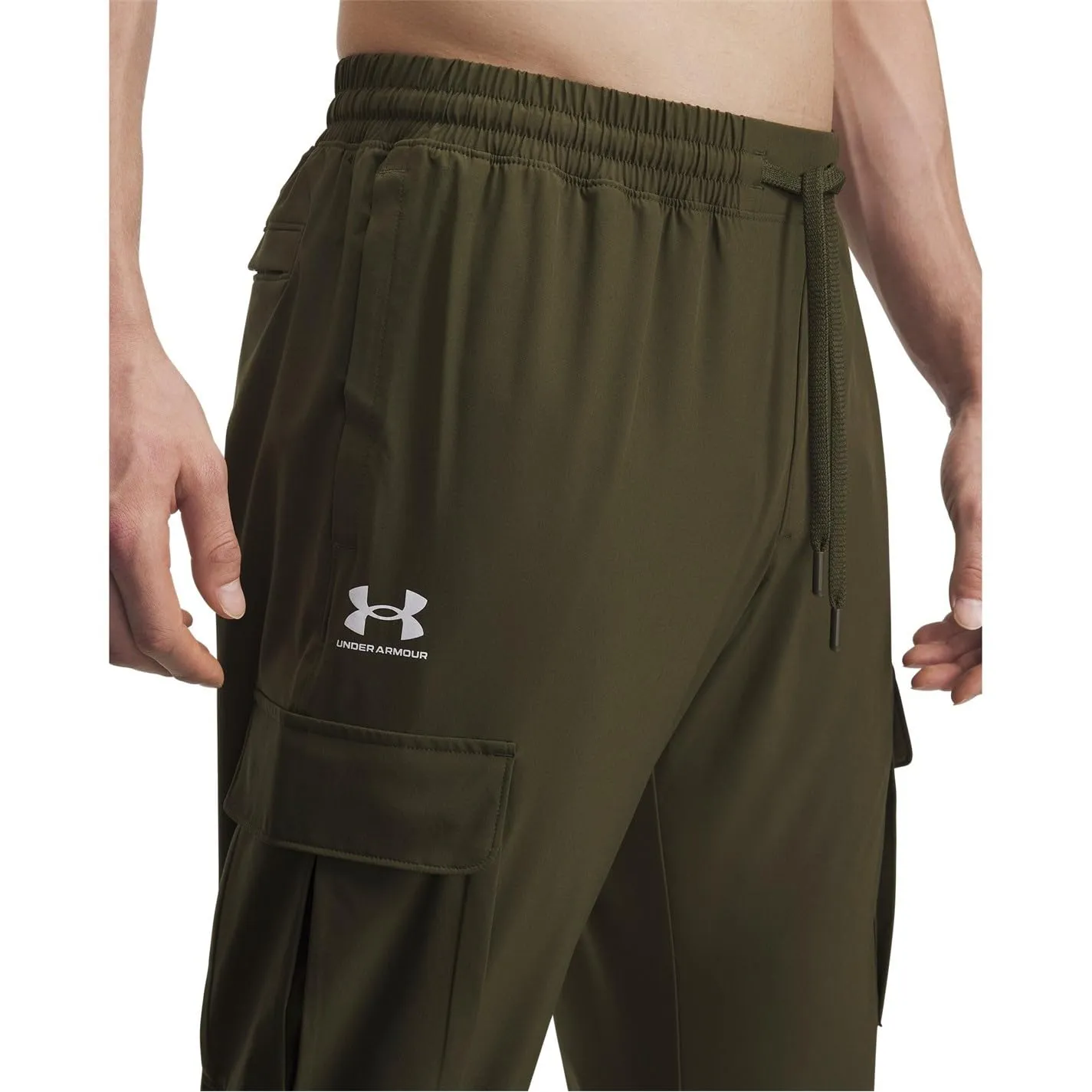 Under Armour Vibe Woven Cargo Pants, Green/White, L - immagine 5