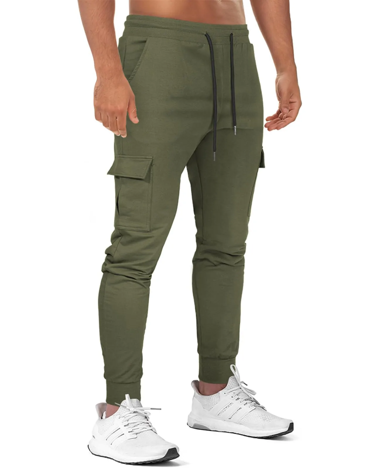 Suwangi Pantaloni Tuta Cargo Jogging Uomo con 4 Tasche - immagine 2