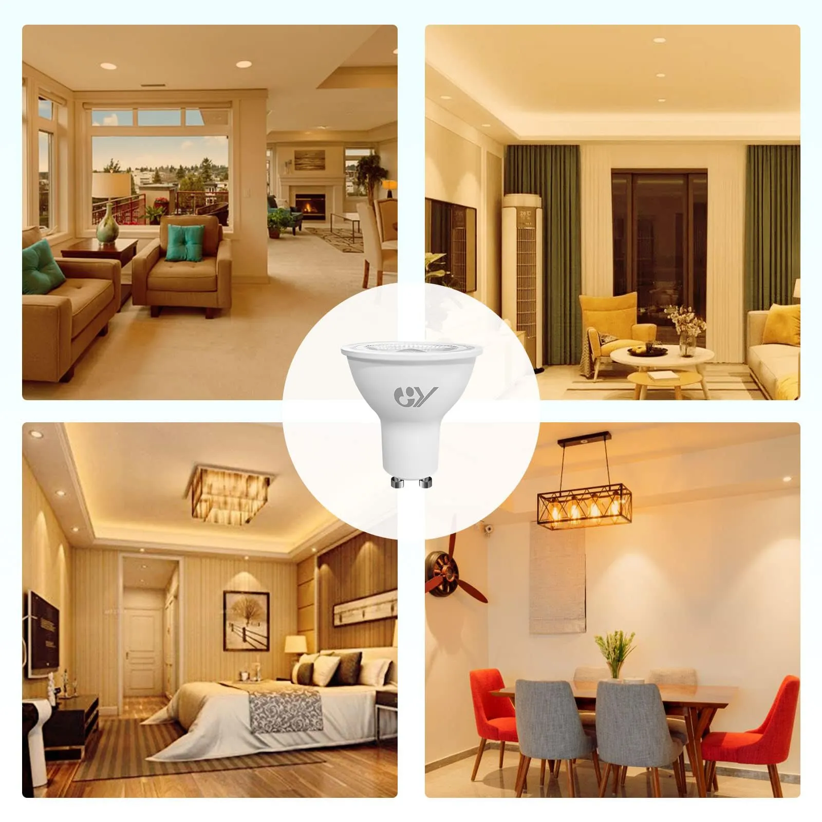GY Lampadine LED GU10, 4.9W, 780 Lumen, 3000K Bianco Caldo, Non Dimmerabile, 10 pezzi - immagine 9