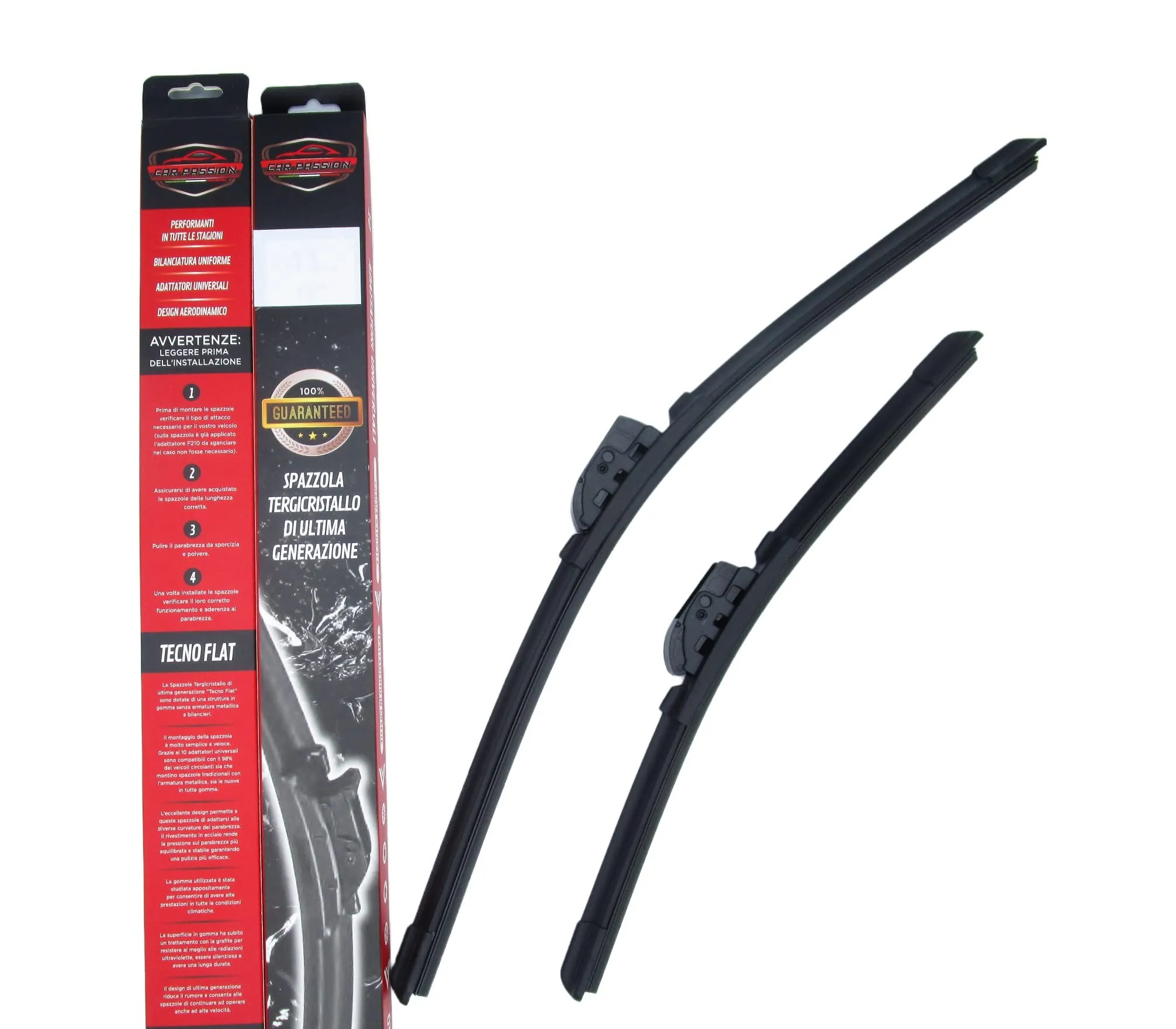 Car Passion Spazzola Tergicristallo Anteriore 65 cm Aero Flat per Peugeot 108 - immagine 1