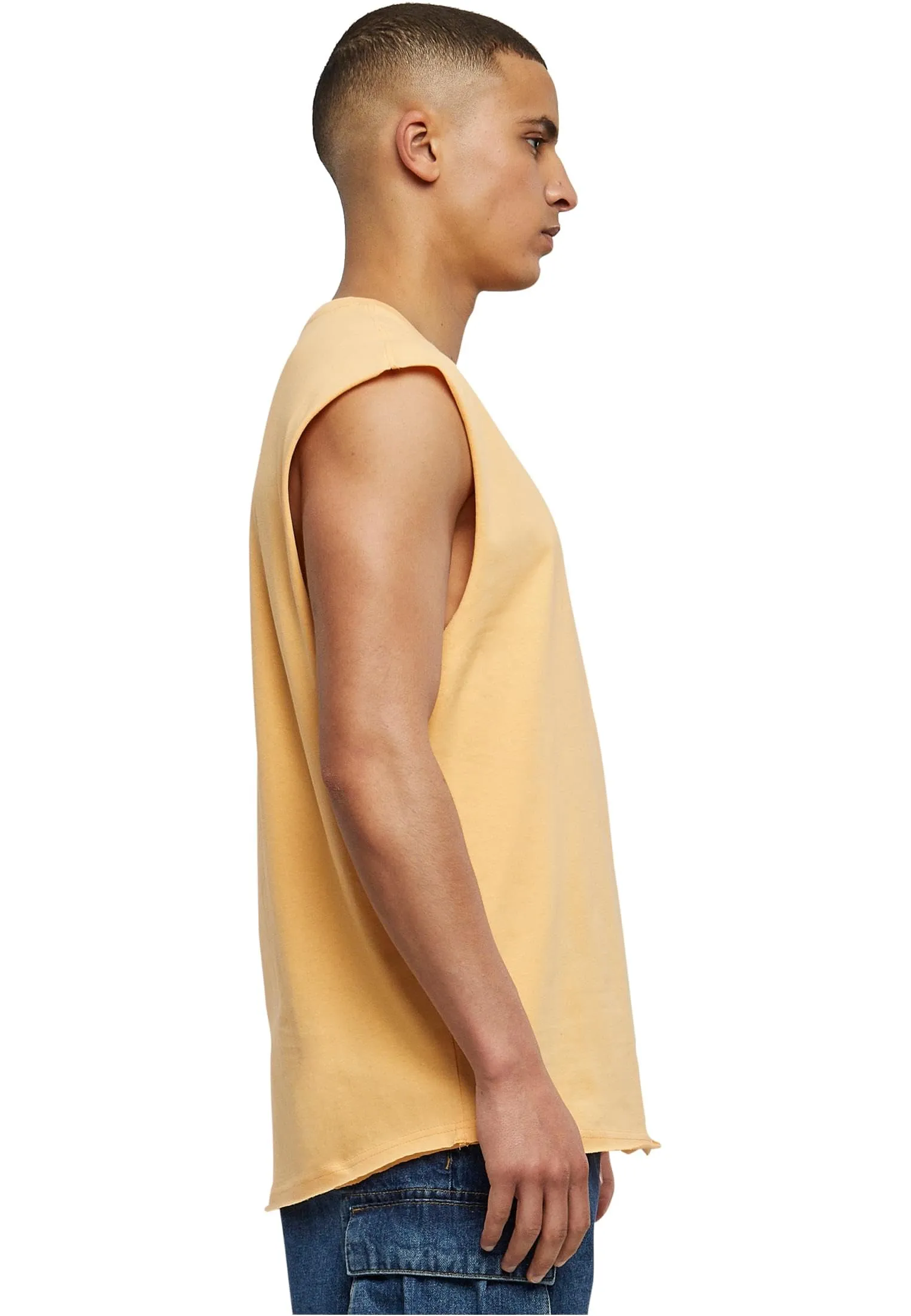 Urban Classics Open Edge Sleeveless Tee, Paleorange, L - immagine 2
