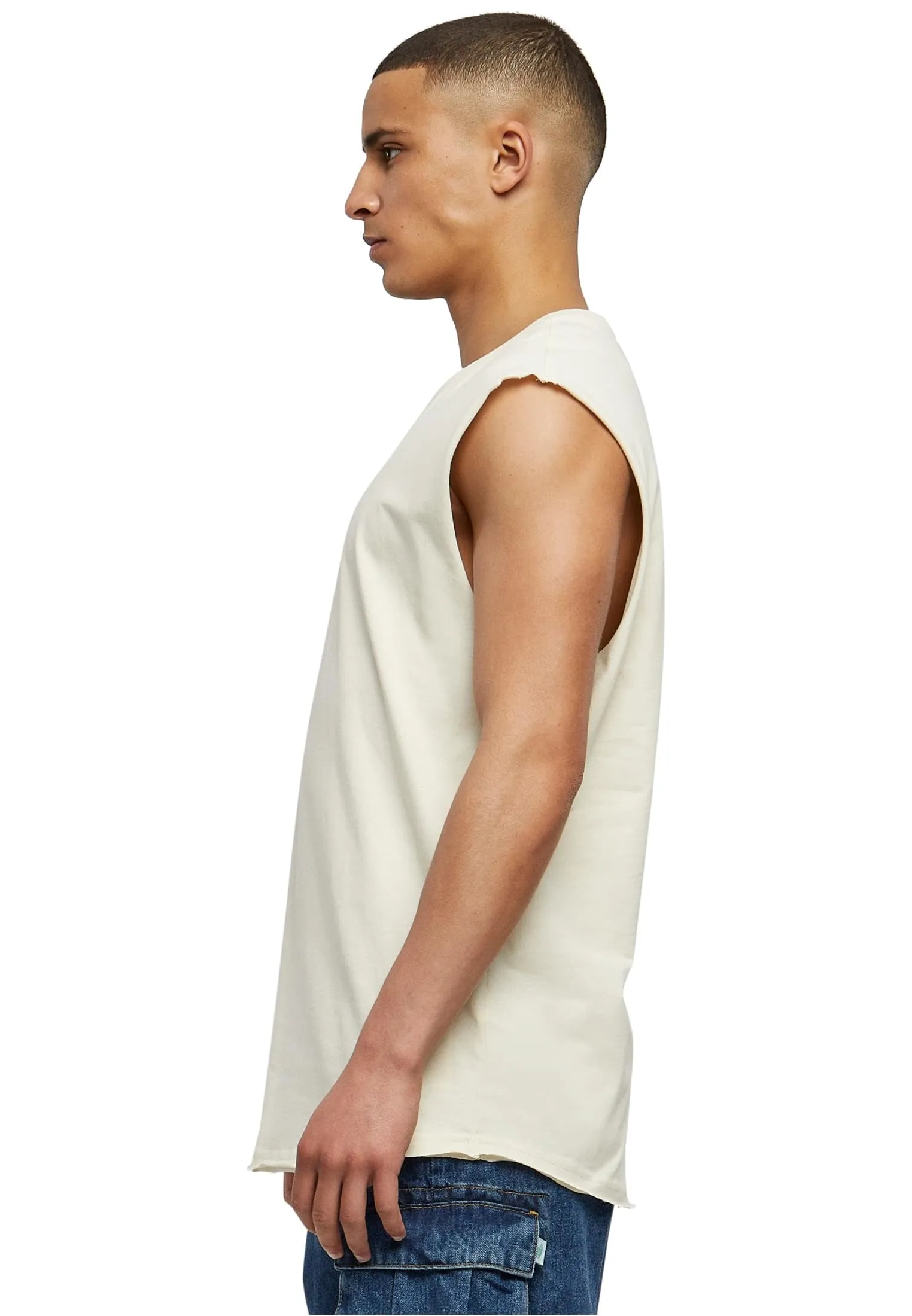 Urban Classics Open Edge Sleeveless Tee, Sabbia, M - immagine 2