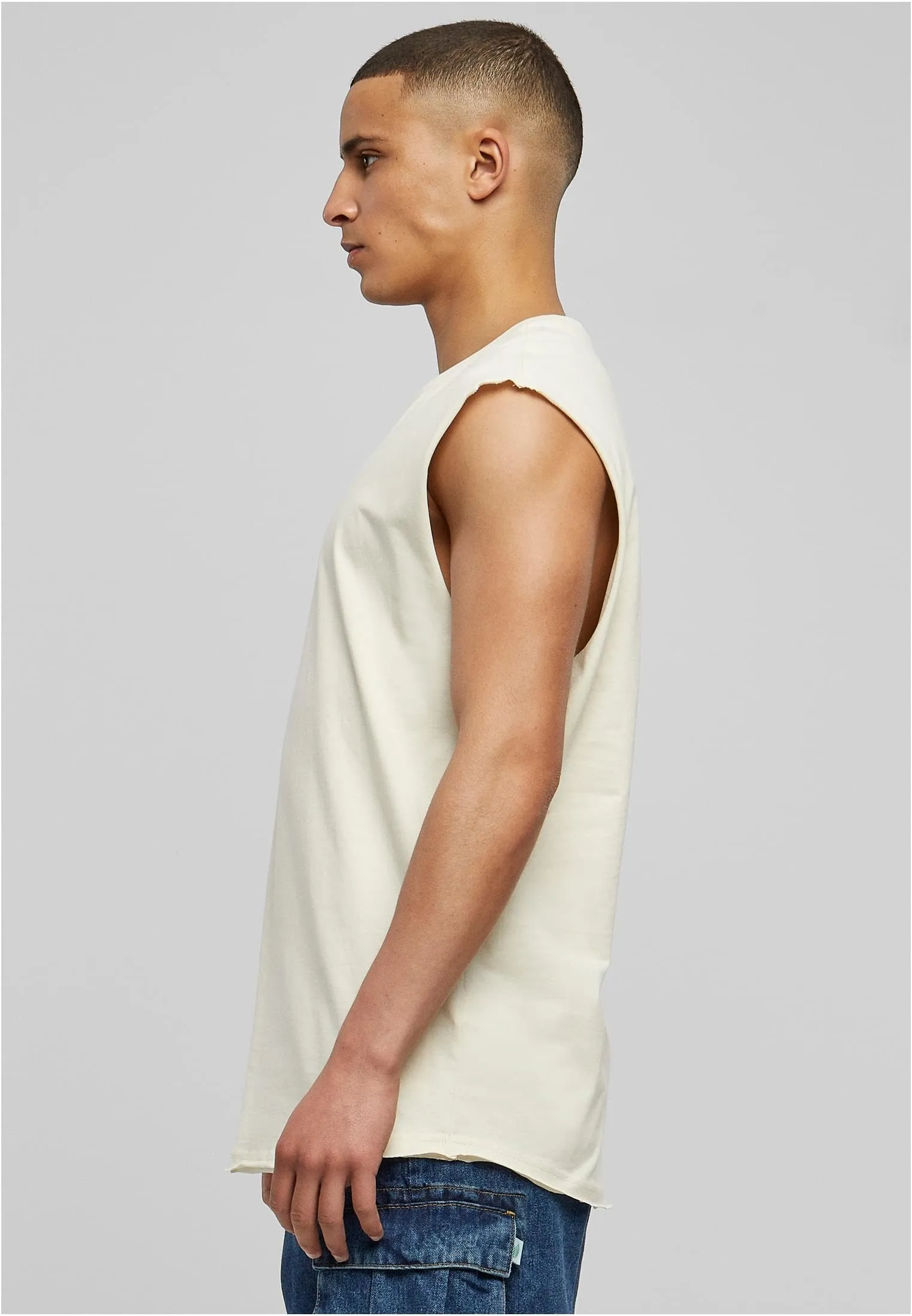 Urban Classics Open Edge Sleeveless Tee, Sabbia, M - immagine 9