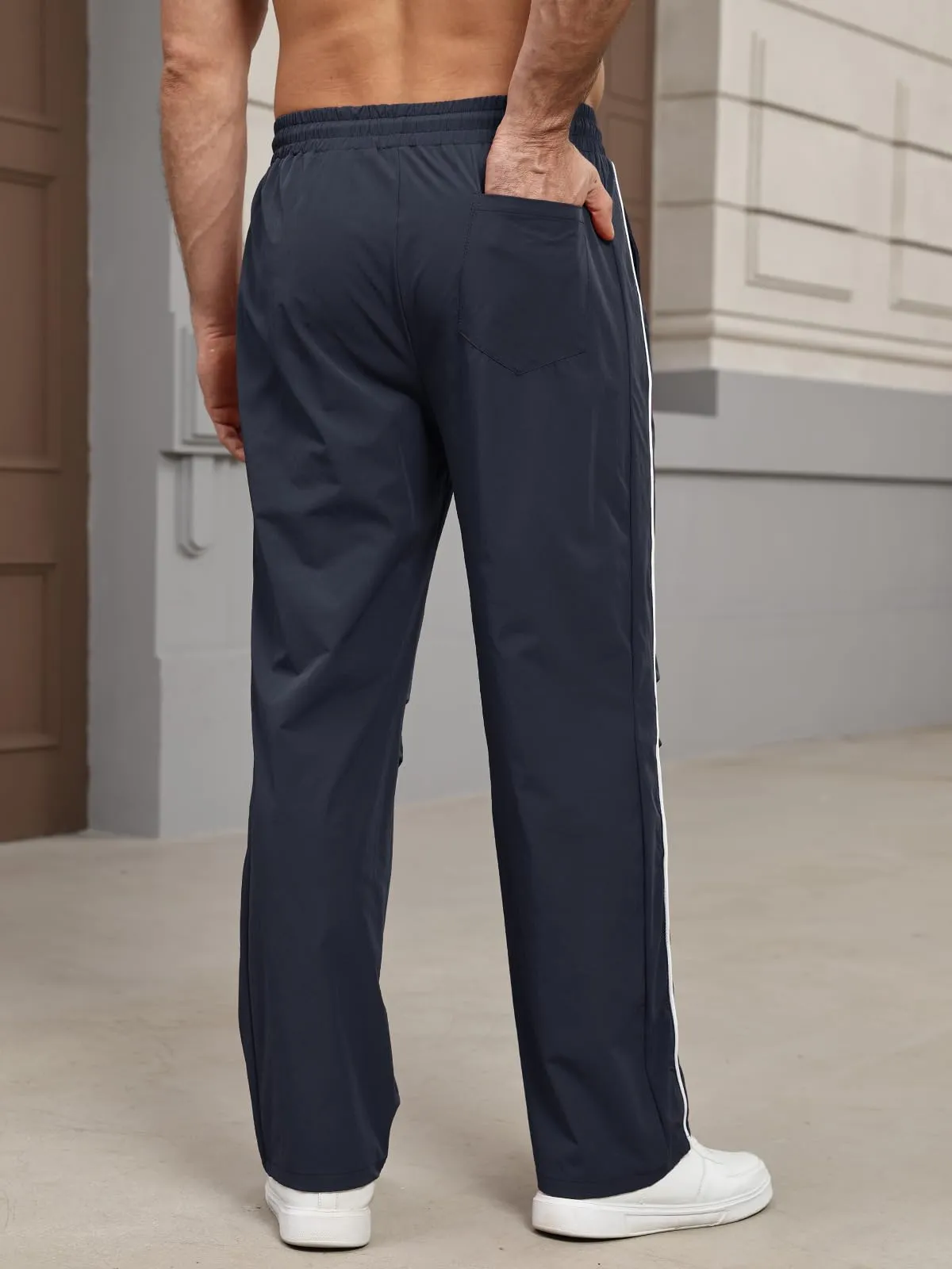 Suwangi Pantaloni Tuta Sportivi Uomo Jogging Palestra con Tasche - immagine 3