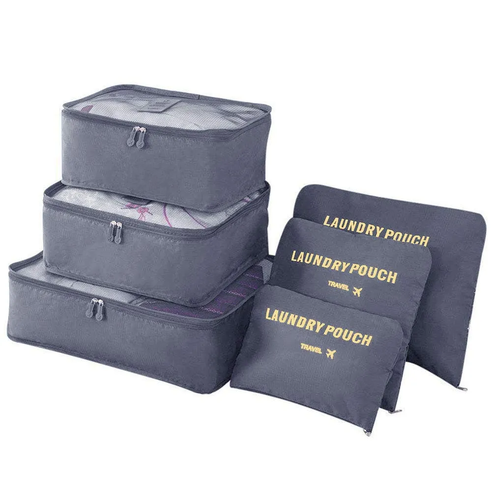 Vicloon Organizer Valigie Viaggio Set 6 Pezzi, Borse di Stoccaggio Impermeabili per Vestiti, Scarpe e Cosmetici - immagine 1