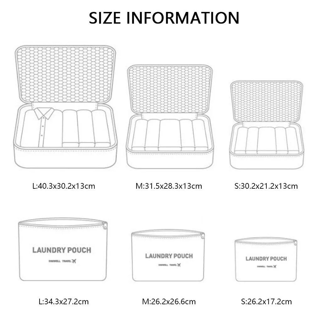 Vicloon Organizer Valigie Viaggio Set 6 Pezzi, Borse di Stoccaggio Impermeabili per Vestiti, Scarpe e Cosmetici - immagine 2