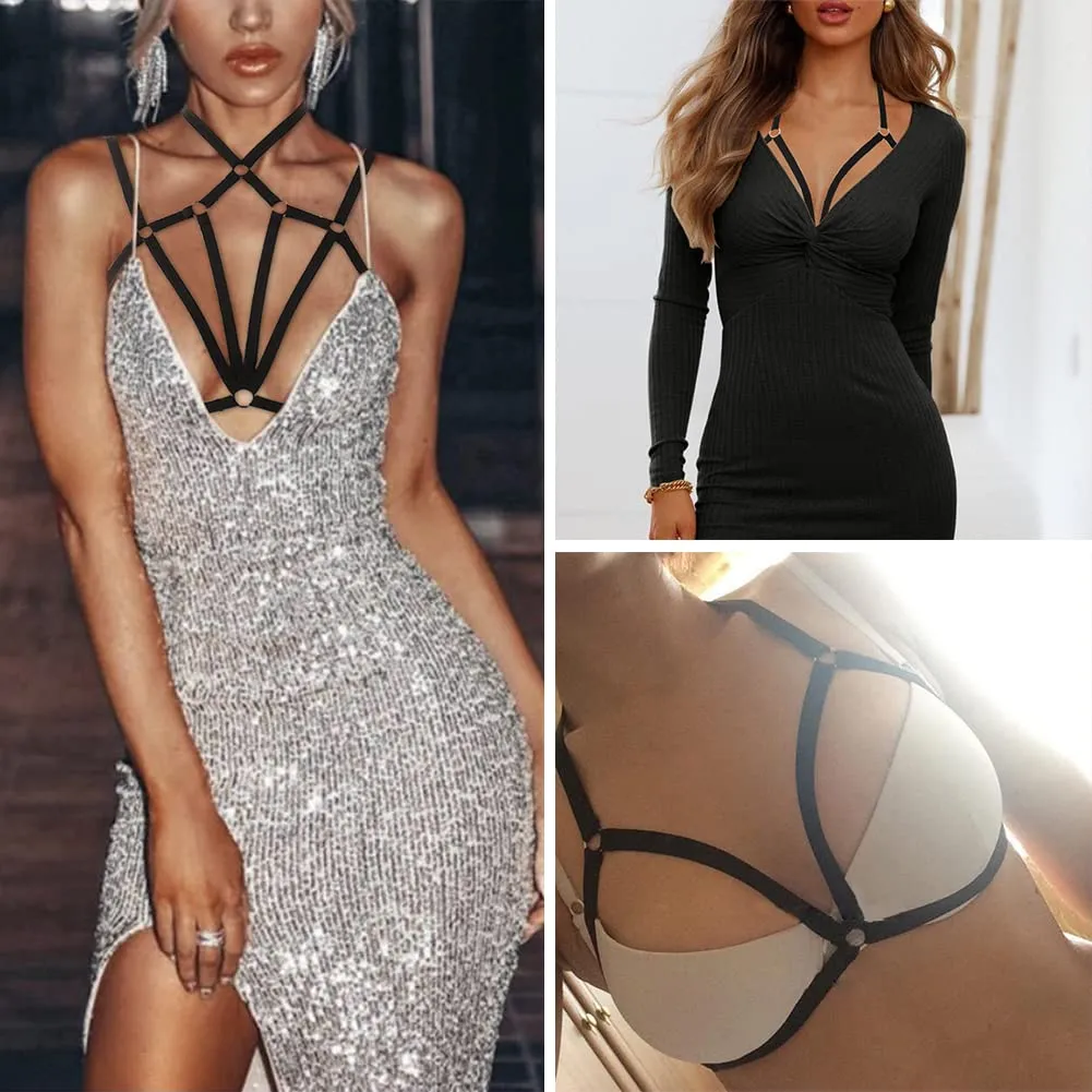 VicSec Bralette da Donna Sexy a Gabbia Elastica, Lingerie Punk Gotico con Cintura Regolabile - immagine 6