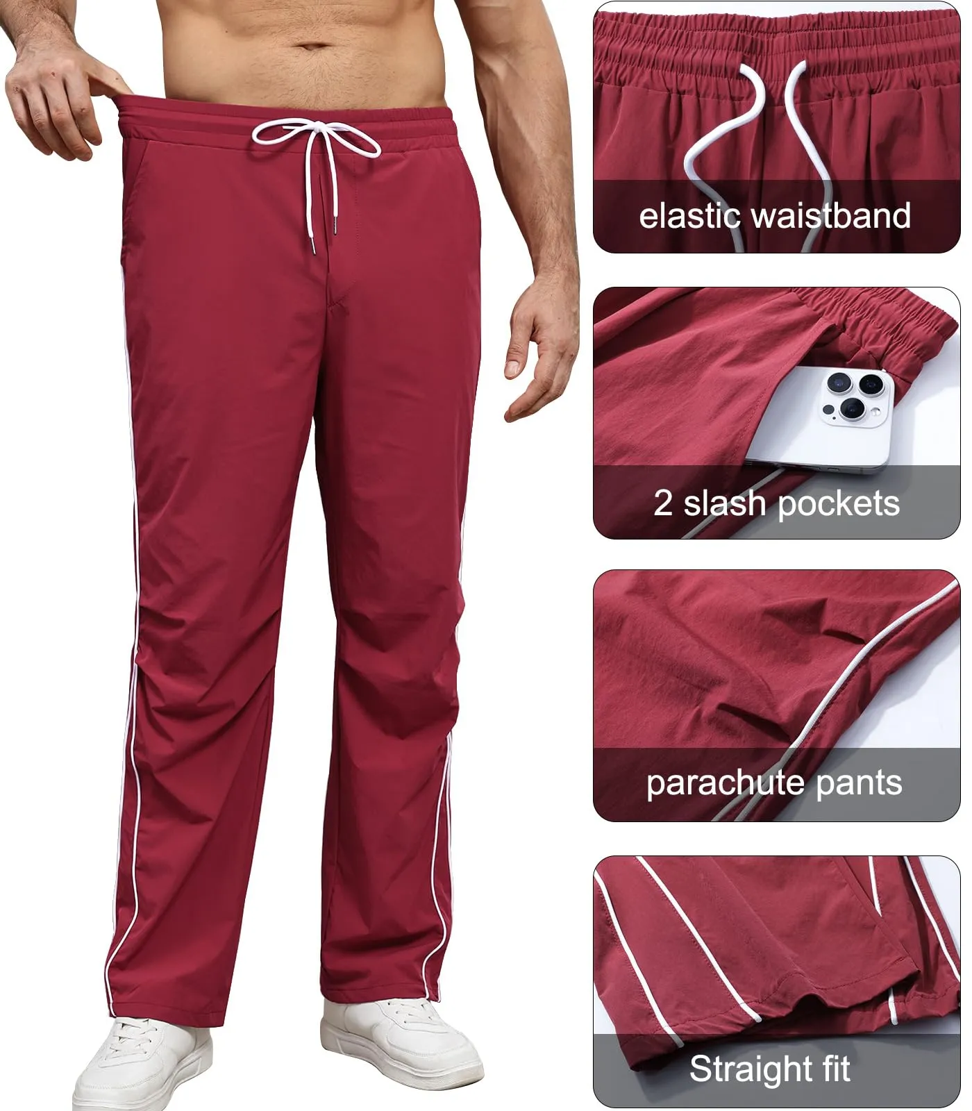 Suwangi Pantaloni Tuta Sportivi Uomo con Tasche - immagine 4