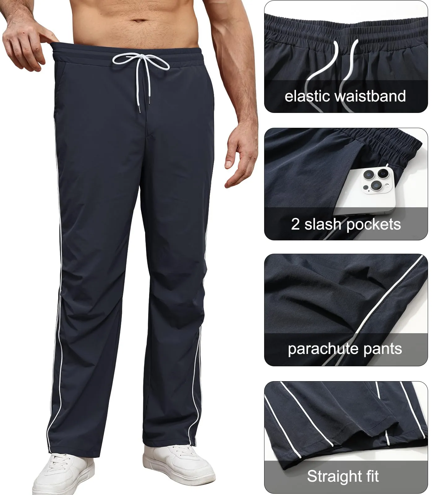 Suwangi Pantaloni Tuta Sportivi Uomo Jogging con Tasche - immagine 4