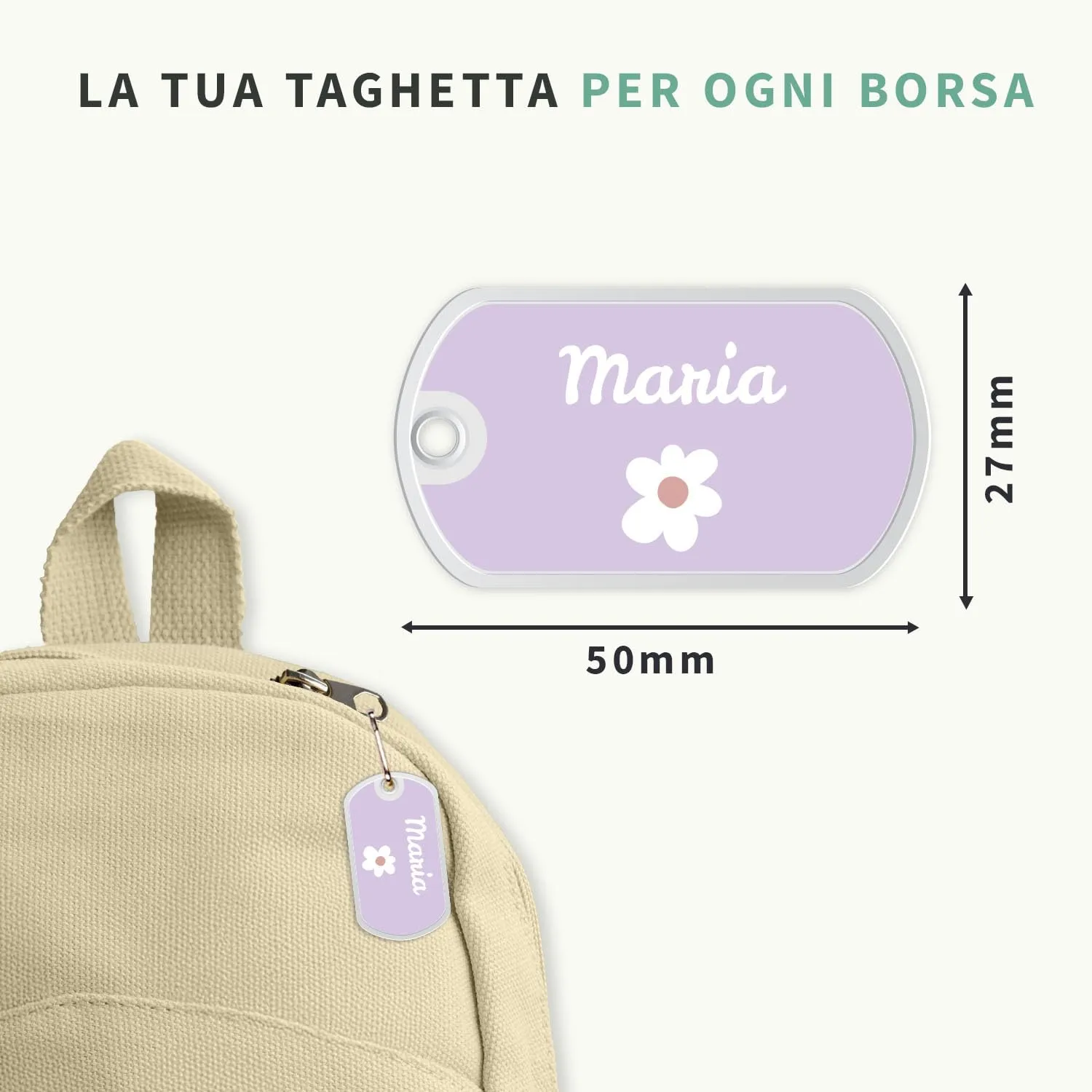 Stellasticker Targhetta Personalizzata per Zaino, Borse e Valigie con Nome e Numero di Telefono - immagine 4