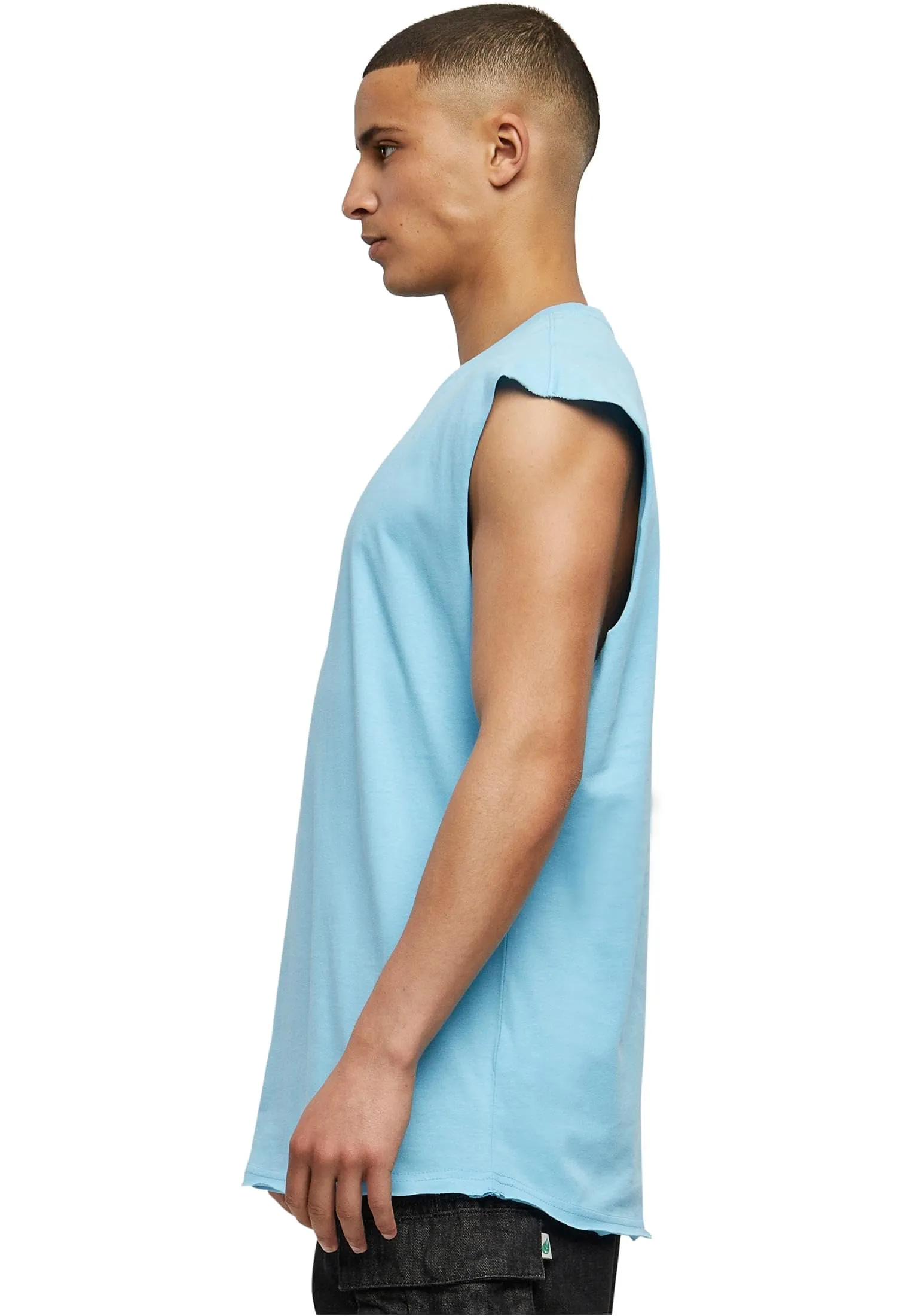 Urban Classics Open Edge Sleeveless Tee, Blu Baltico, XXL - immagine 2