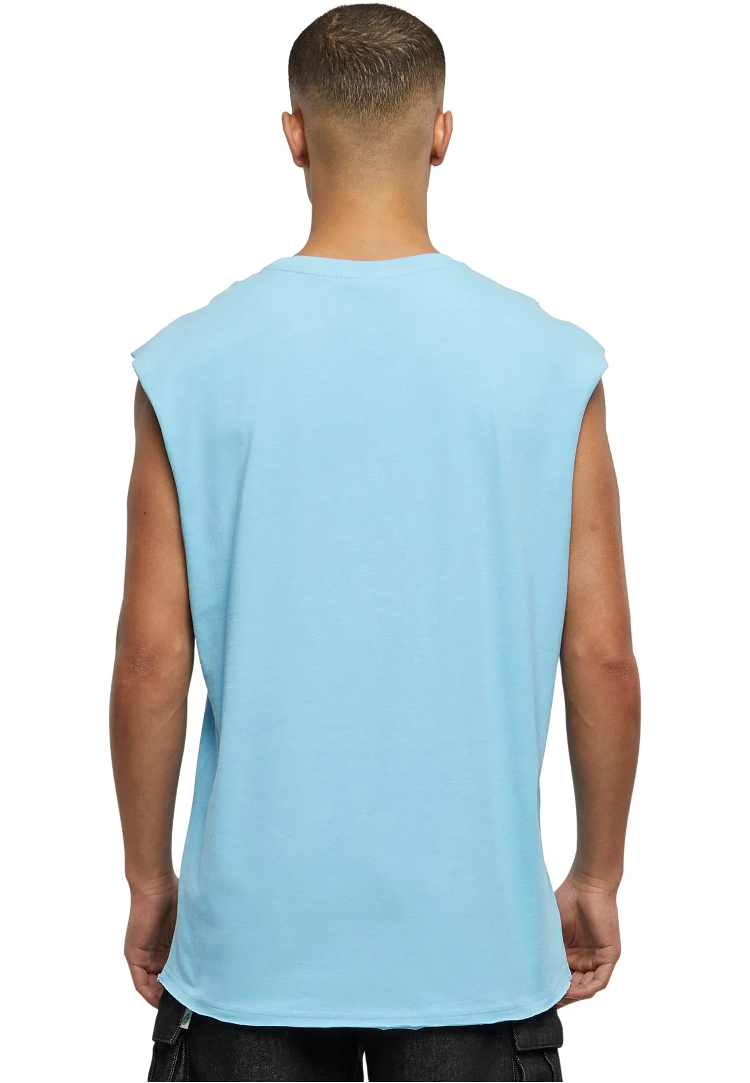 Urban Classics Open Edge Sleeveless Tee, Blu Baltico, XXL - immagine 3