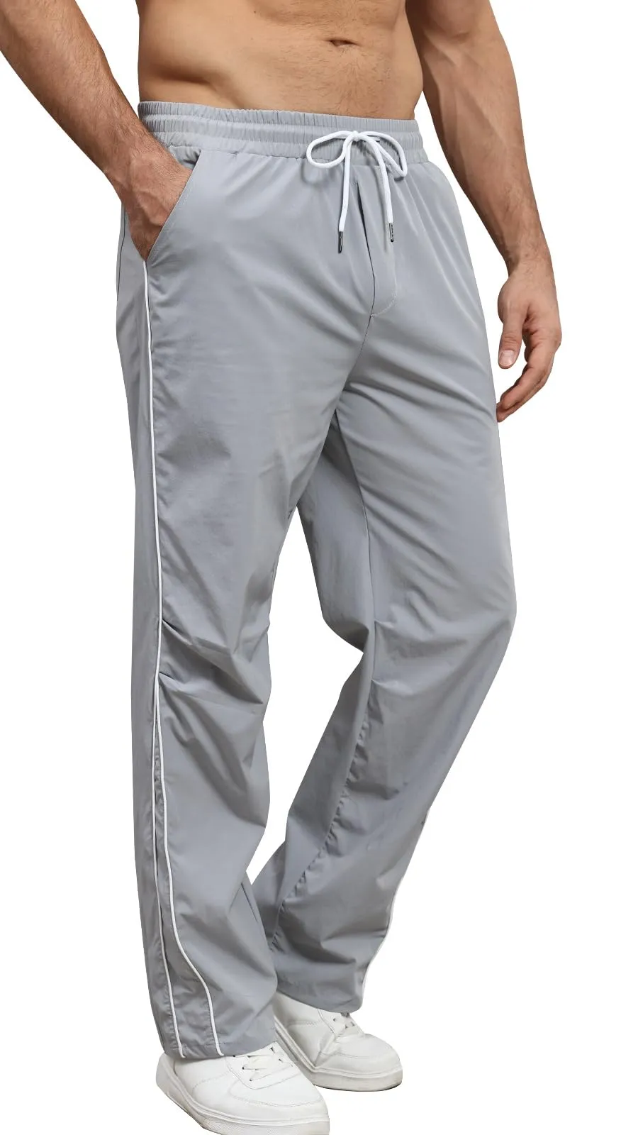 Suwangi Pantaloni Tuta Sportivi Uomo Jogging Palestra con Tasche - immagine 2