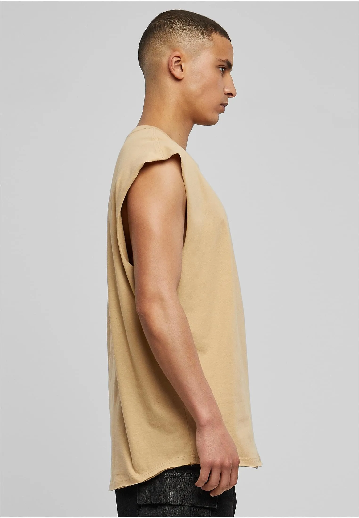 Urban Classics Open Edge Sleeveless Tee, Beige, XXL - immagine 10