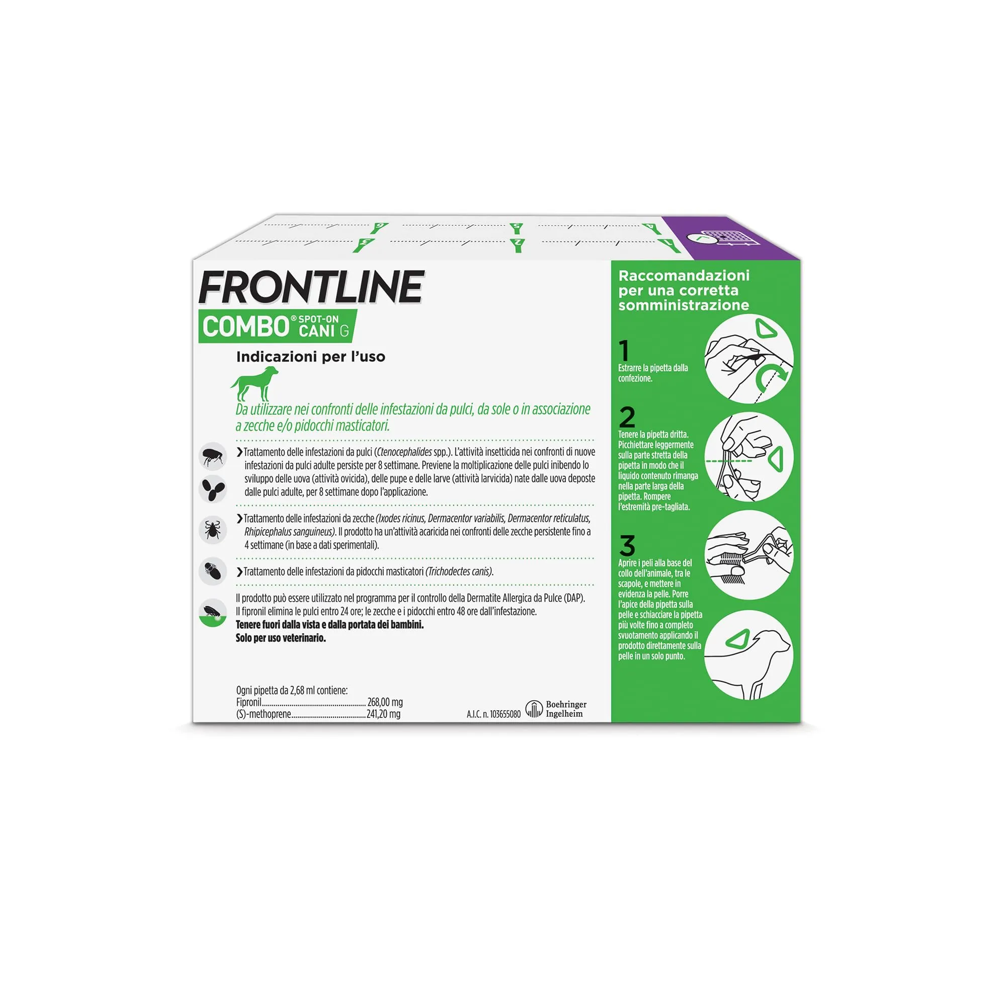 Frontline Combo, Pipettes 3+3, Large Dogs (20-40 kg) - immagine 2