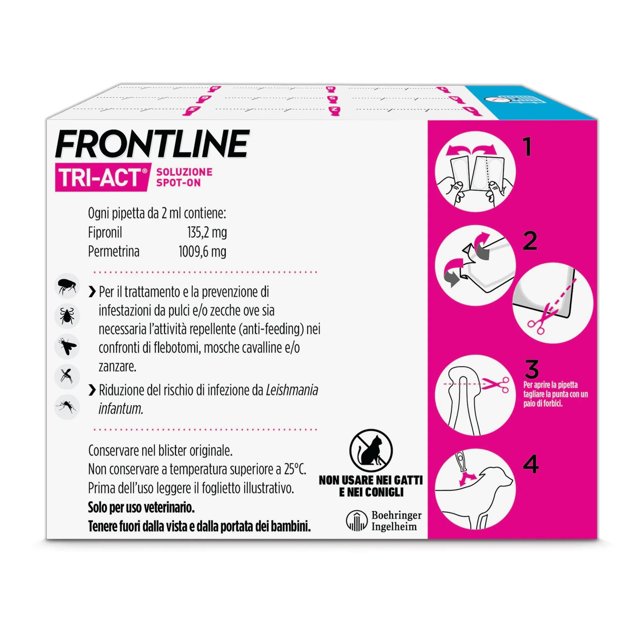 Frontline Triact for Dogs M (10-20 kg), 9 Pipettes - immagine 2