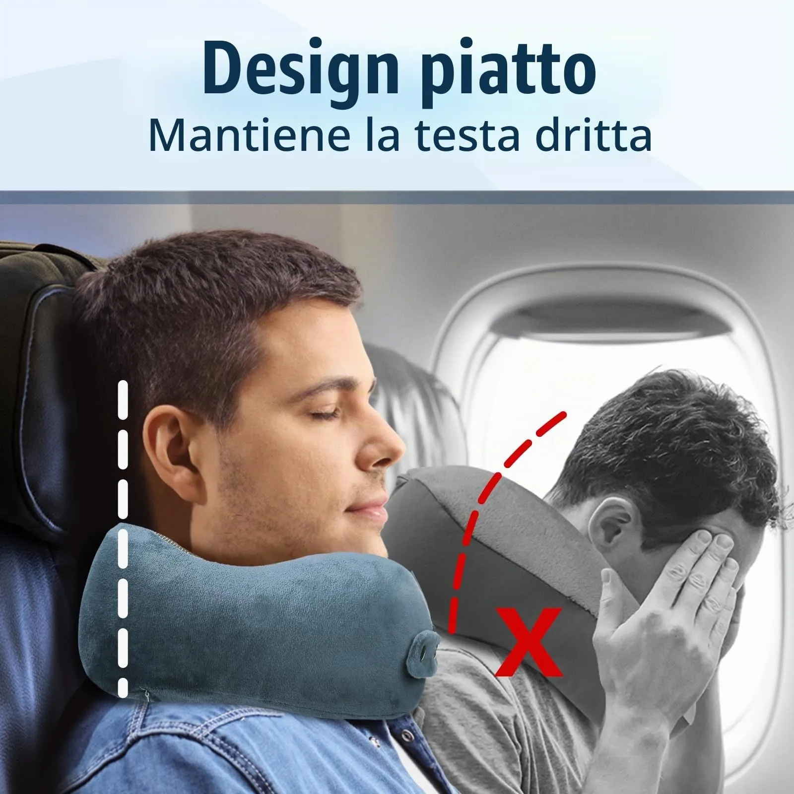 Cirorld Cuscino da Viaggio per Collo in Memory Foam Regolabile con Maschera per Dormire, Tappi Auricolari e Borsa per Trasporto - immagine 2