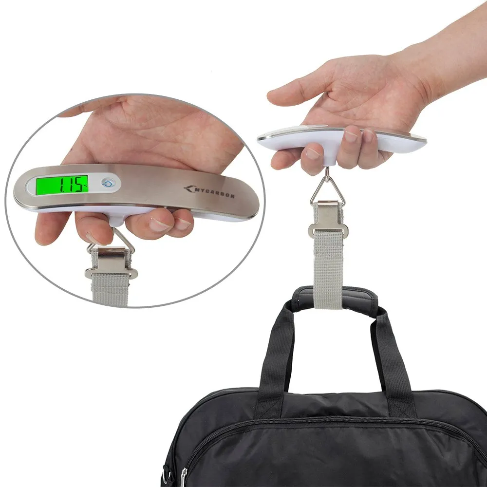 MYCARBON Bilancia per Valigie Digitale 50kg con Funzione Tara e Display LCD - immagine 3