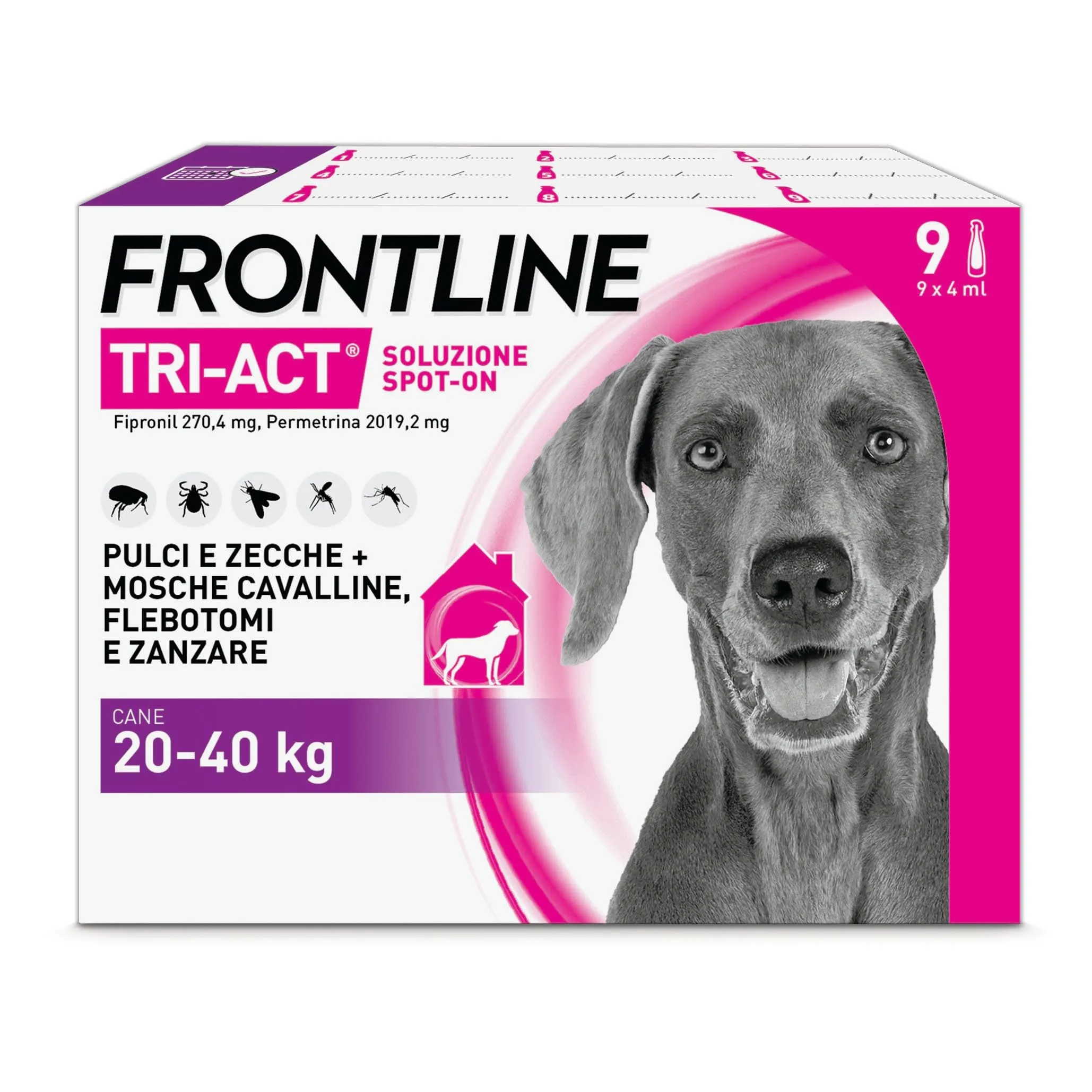 Frontline TriAct Pipettes for Large Dogs (20-40 kg), 9 Pack - immagine 1