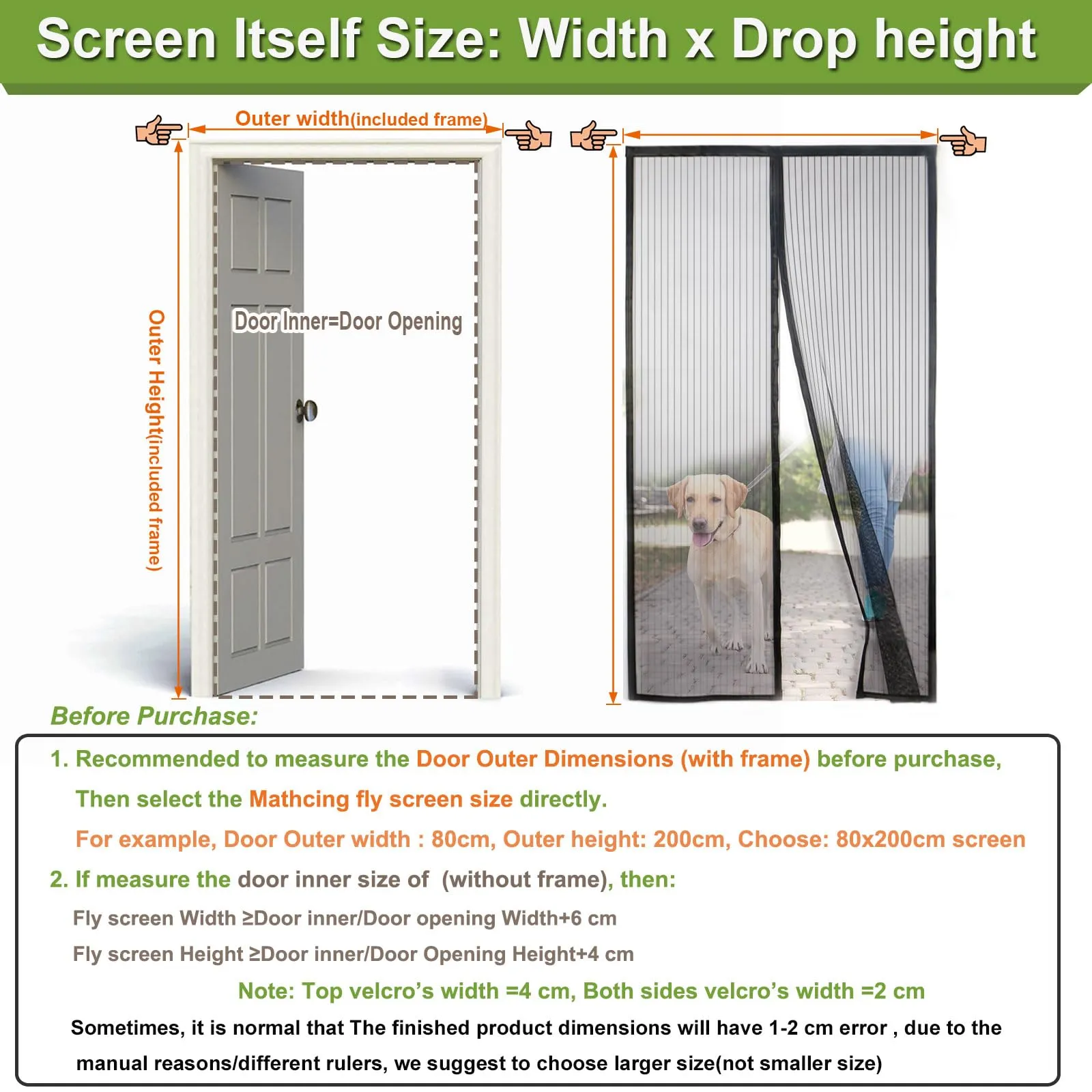 Risareyi Zanzariera Magnetica per Porte, 60x215cm, Nero, Rete Fine - immagine 6