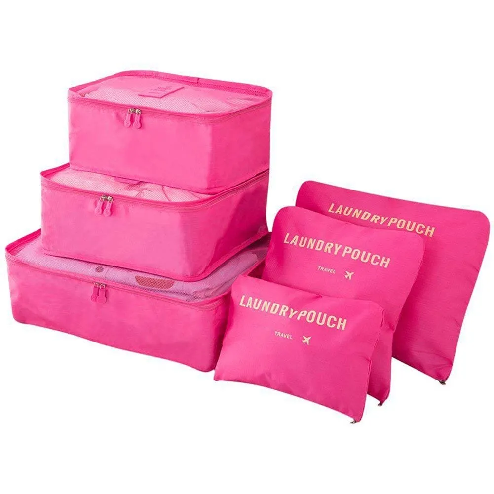 Vicloon Organizer Valigie Viaggio Set 6 Pezzi, Borse di Stoccaggio Impermeabili per Vestiti, Scarpe e Cosmetici - immagine 1