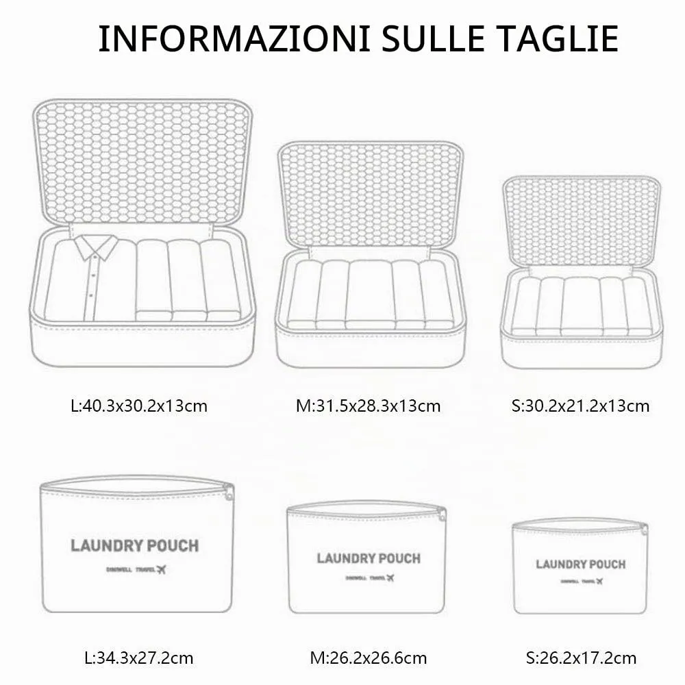 Vicloon Organizer Valigie Viaggio Set 6 Pezzi, Borse di Stoccaggio Waterproof per Vestiti, Scarpe e Cosmetici - immagine 2