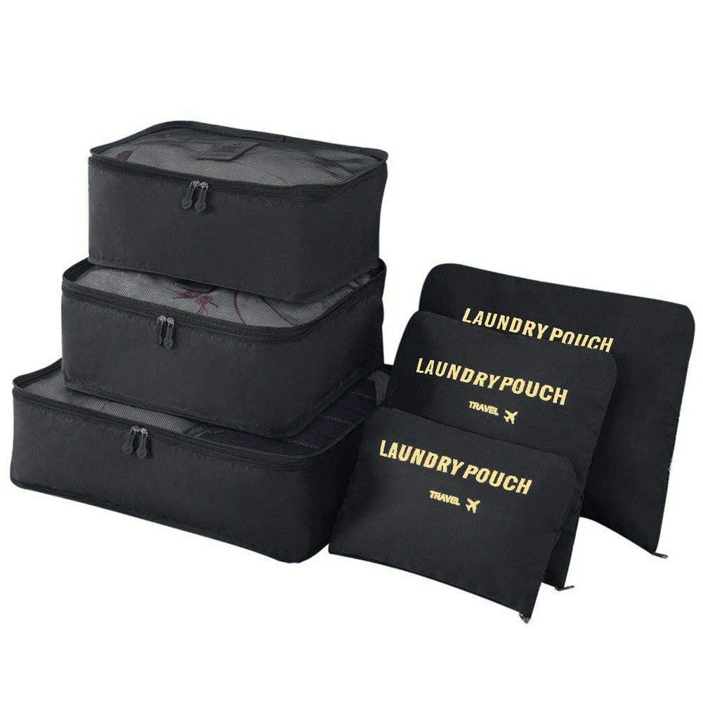 Vicloon Set Organizer da Viaggio 6 Pezzi, Borse di Stoccaggio Impermeabili per Vestiti, Scarpe e Cosmetici - immagine 1