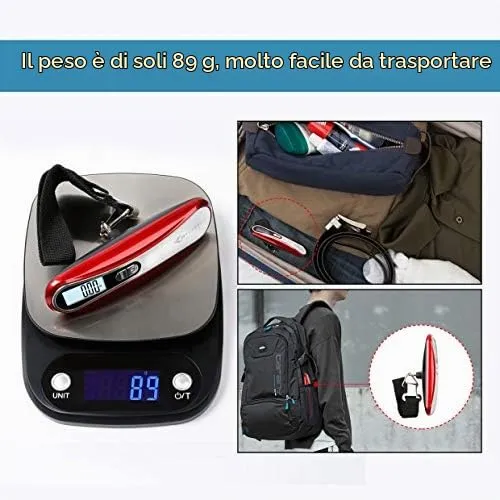 MYCARBON Bilancia per Valigie 50kg con LCD Display e Funzione Tara - immagine 5