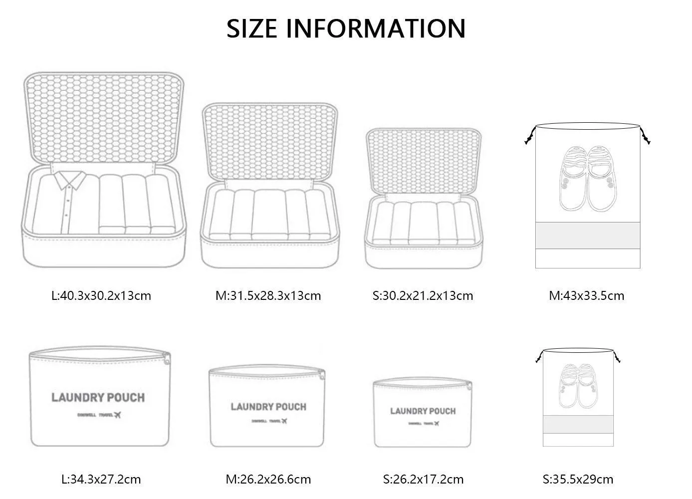 Vicloon Organizer Valigie Viaggio Set 8 Pezzi, Cubi di Imballaggio Impermeabili per Vestiti, Scarpe e Cosmetici, Blu Scuro - immagine 2