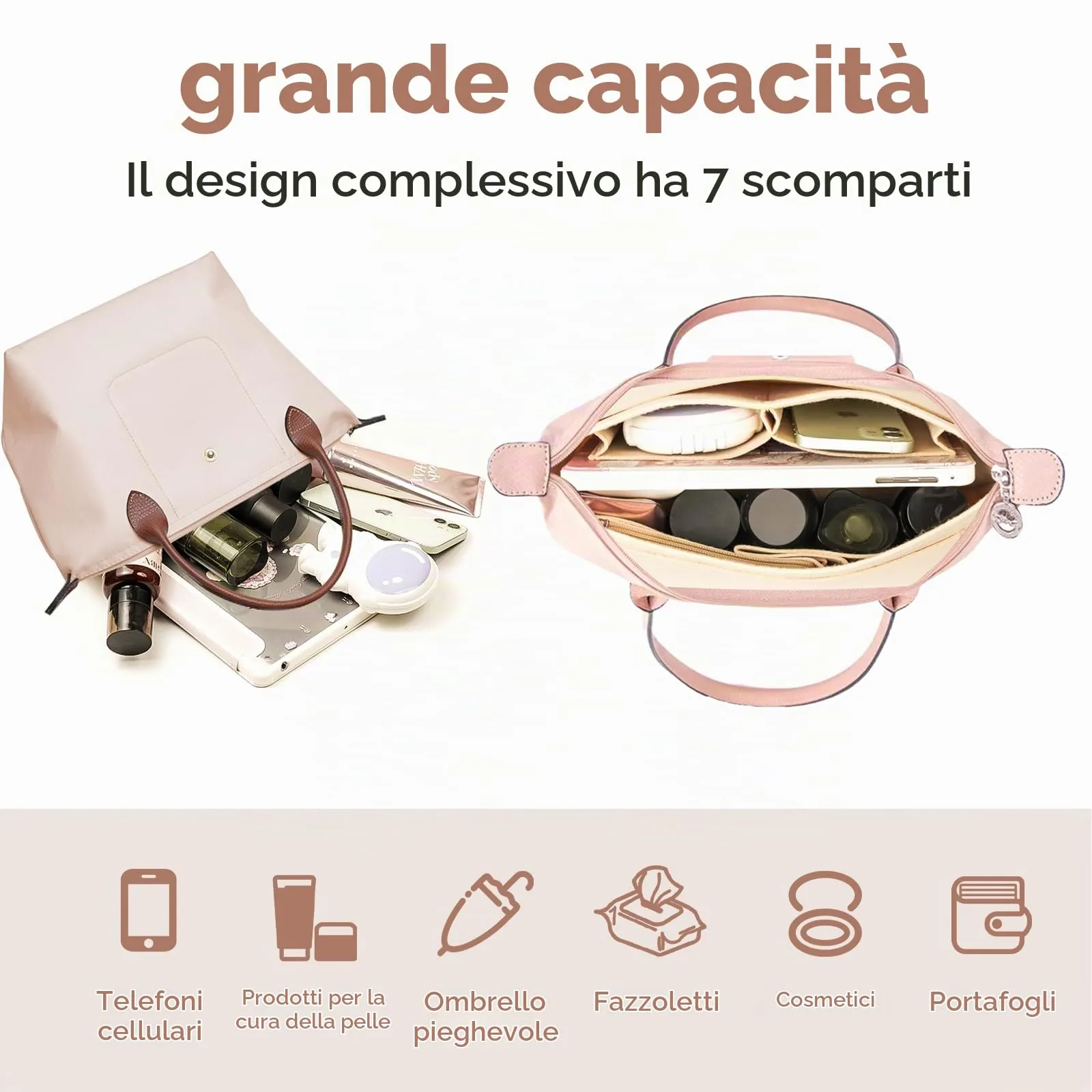 ZORVENIX Organizer per borse Longchamp, Nero, L - immagine 6