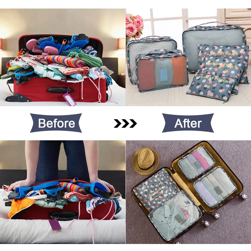 Vicloon Organizer Valigie Viaggio Set 6 Pezzi, Borse di Stoccaggio Impermeabili per Vestiti, Scarpe e Cosmetici - immagine 5