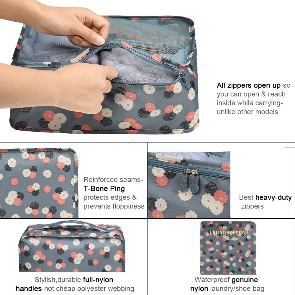 Vicloon Organizer Valigie Viaggio Set 6 Pezzi, Borse di Stoccaggio Impermeabili per Vestiti, Scarpe e Cosmetici - immagine 7