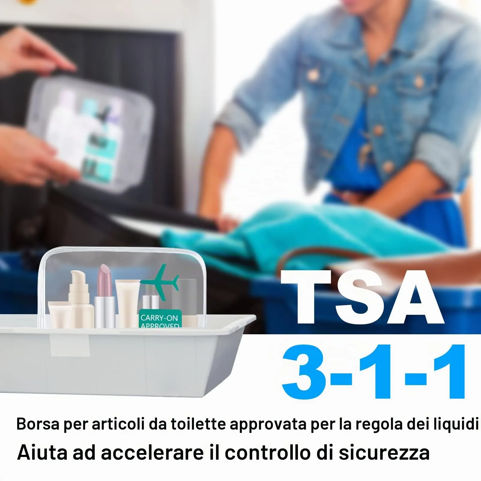 OSDUE Borse da Valigia Trasparenti Impermeabili per Cosmetici e Liquidi, 2 Pezzi (Verde) - immagine 4