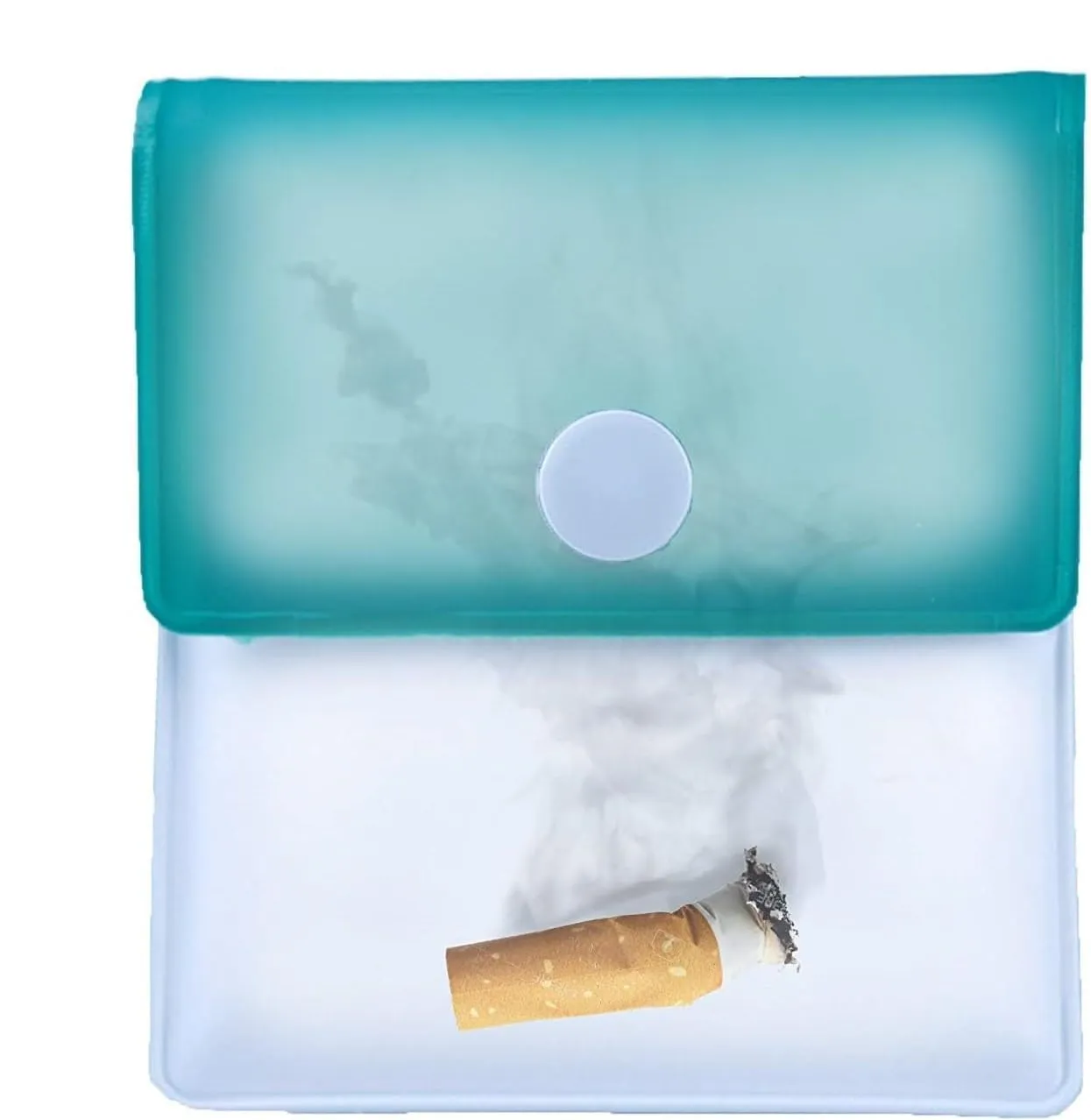 ONE SHOP Posacenere tascabile porta mozziconi lavabile con interno ignifugo, antiodore, 2 Pezzi (Bianco) - immagine 3