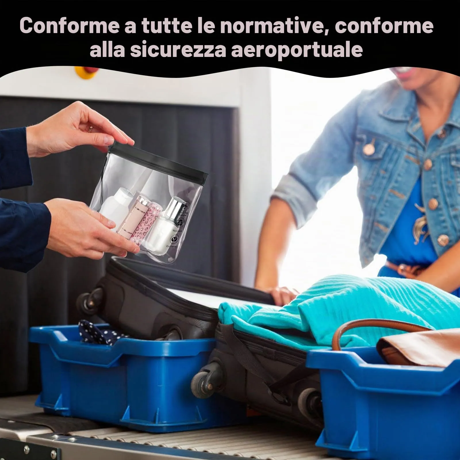Aucuu Buste per Liquidi da Viaggio, 6 Pezzi, 20 x 20cm, Trasparenti e Impermeabili - immagine 5