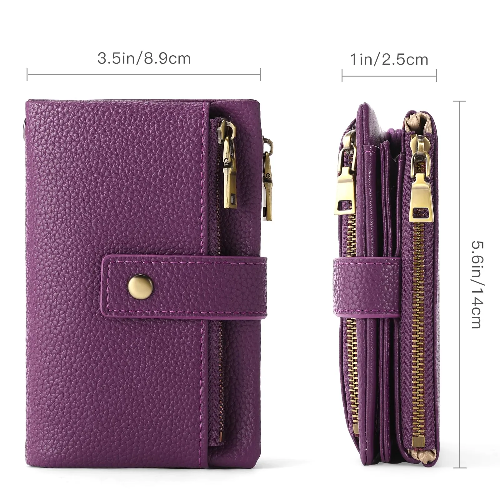 SENDEFN Portafoglio Medio Donna in Pelle con Blocco RFID, Portamonete con Slot per Carte e Tracolla Staccabile - immagine 6