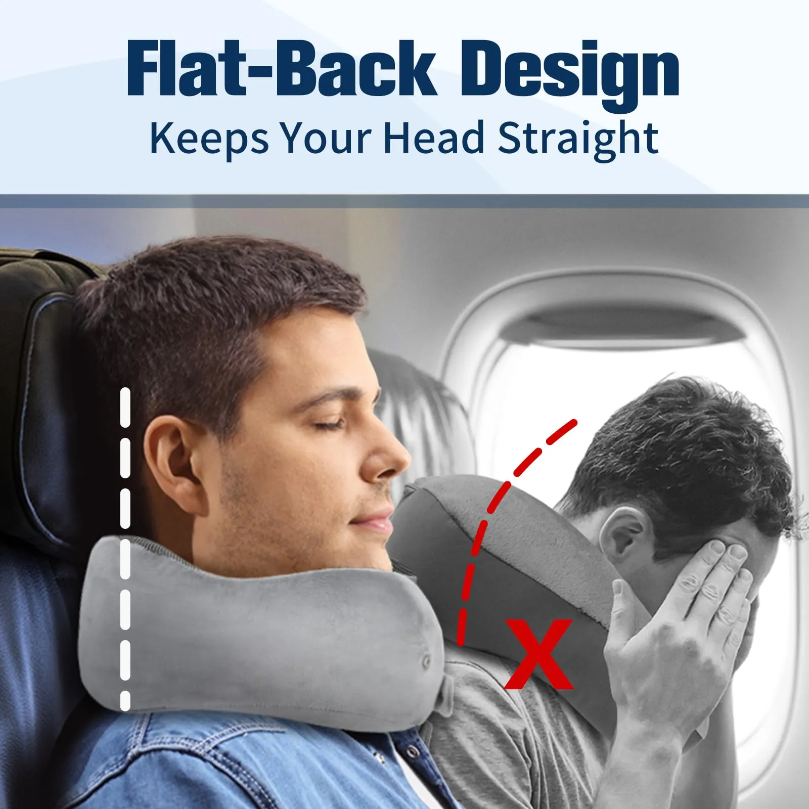 Cirorld Cuscino da Viaggio per Collo in Memory Foam Regolabile con Maschera per Dormire, Tappi Auricolari e Borsa per Trasporto - immagine 4