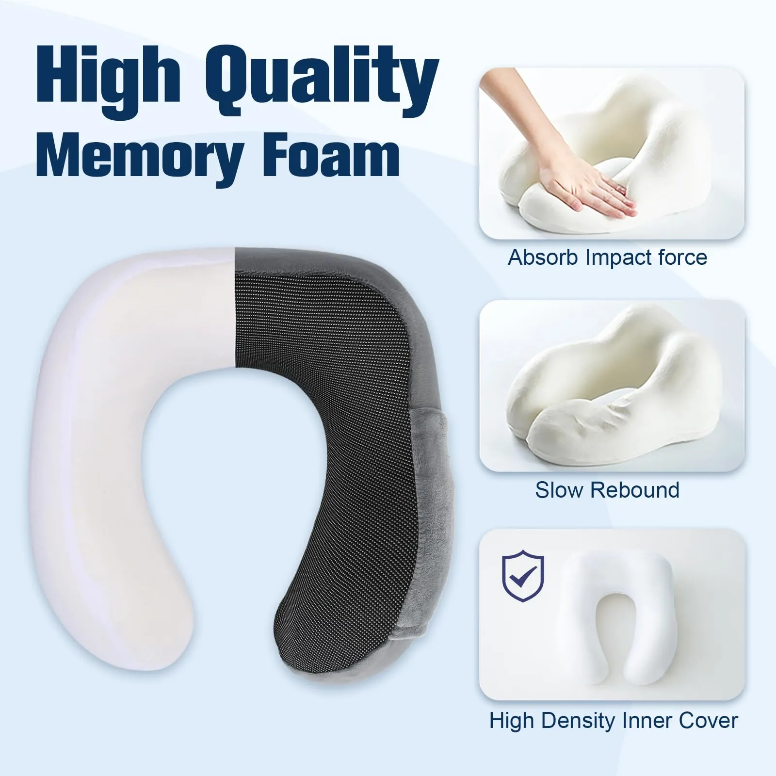Cirorld Cuscino da Viaggio per Collo in Memory Foam Regolabile con Maschera per Dormire, Tappi Auricolari e Borsa per Trasporto - immagine 5