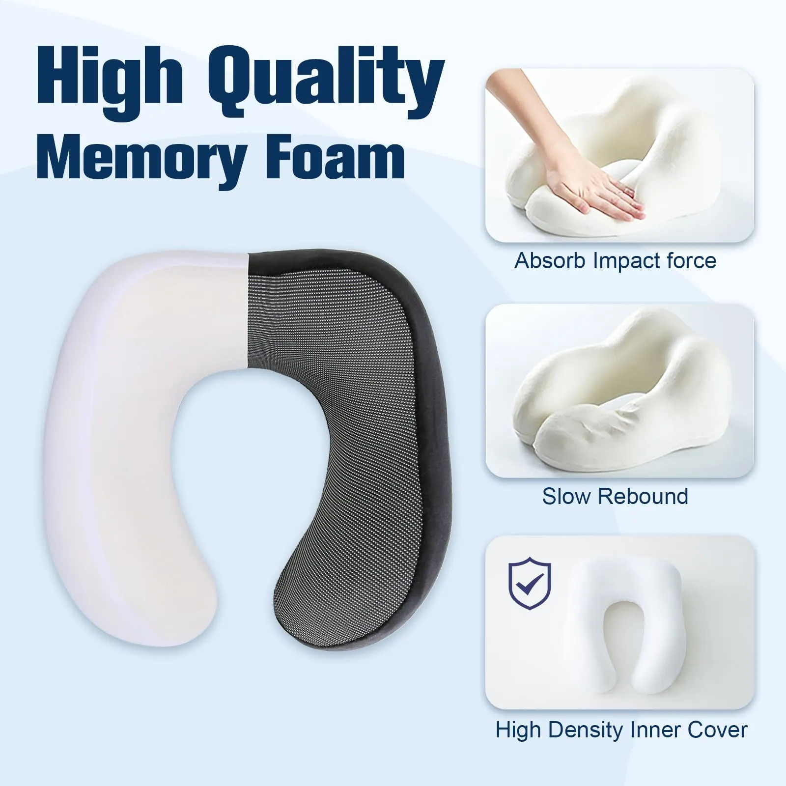 Cirorld Cuscino da Viaggio per Collo in Memory Foam Regolabile con Maschera, Tappi Auricolari e Borsa per Trasporto - immagine 5