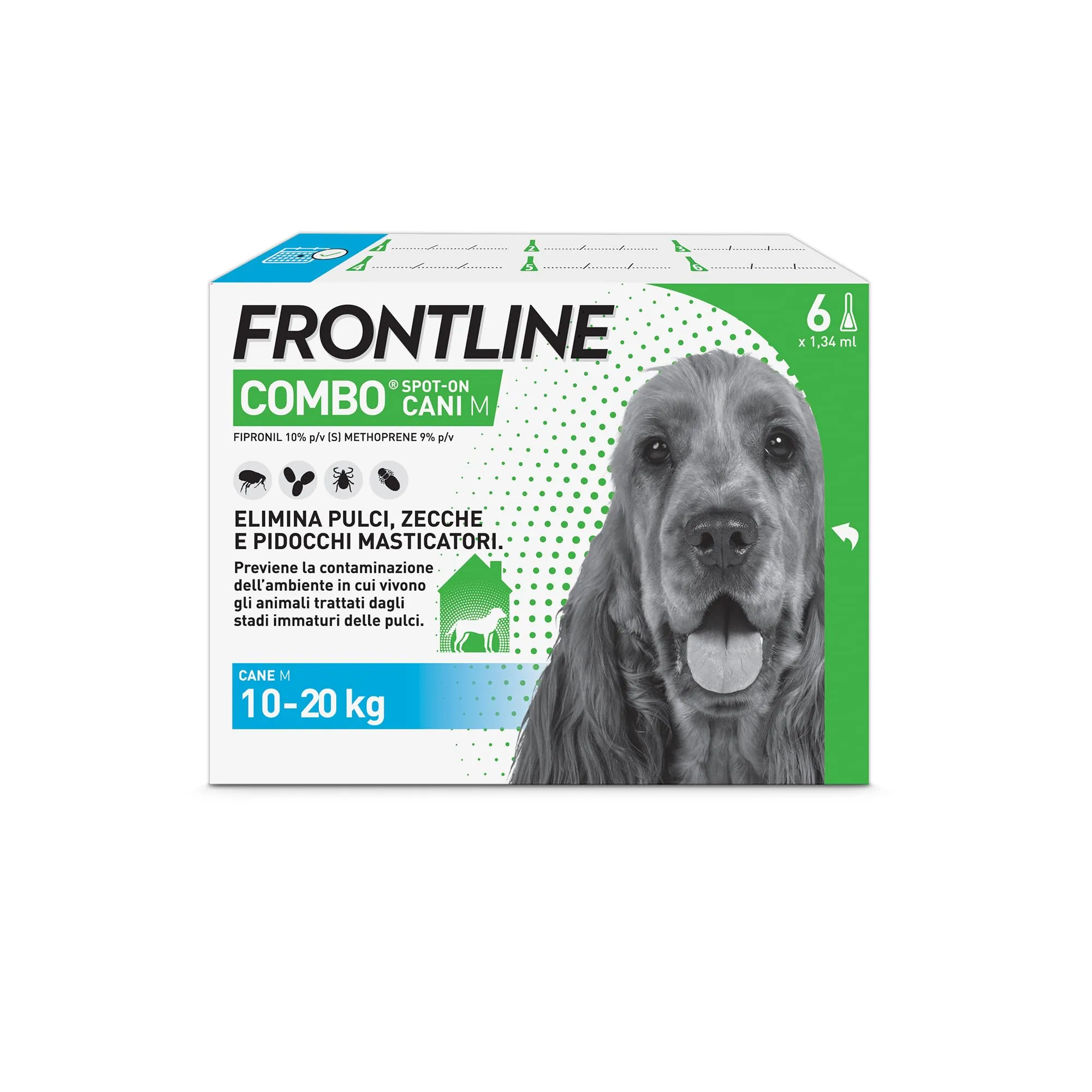 Frontline Combo Pipette per Cani Taglia M (10-20 kg), 3+3 Confezione - immagine 1
