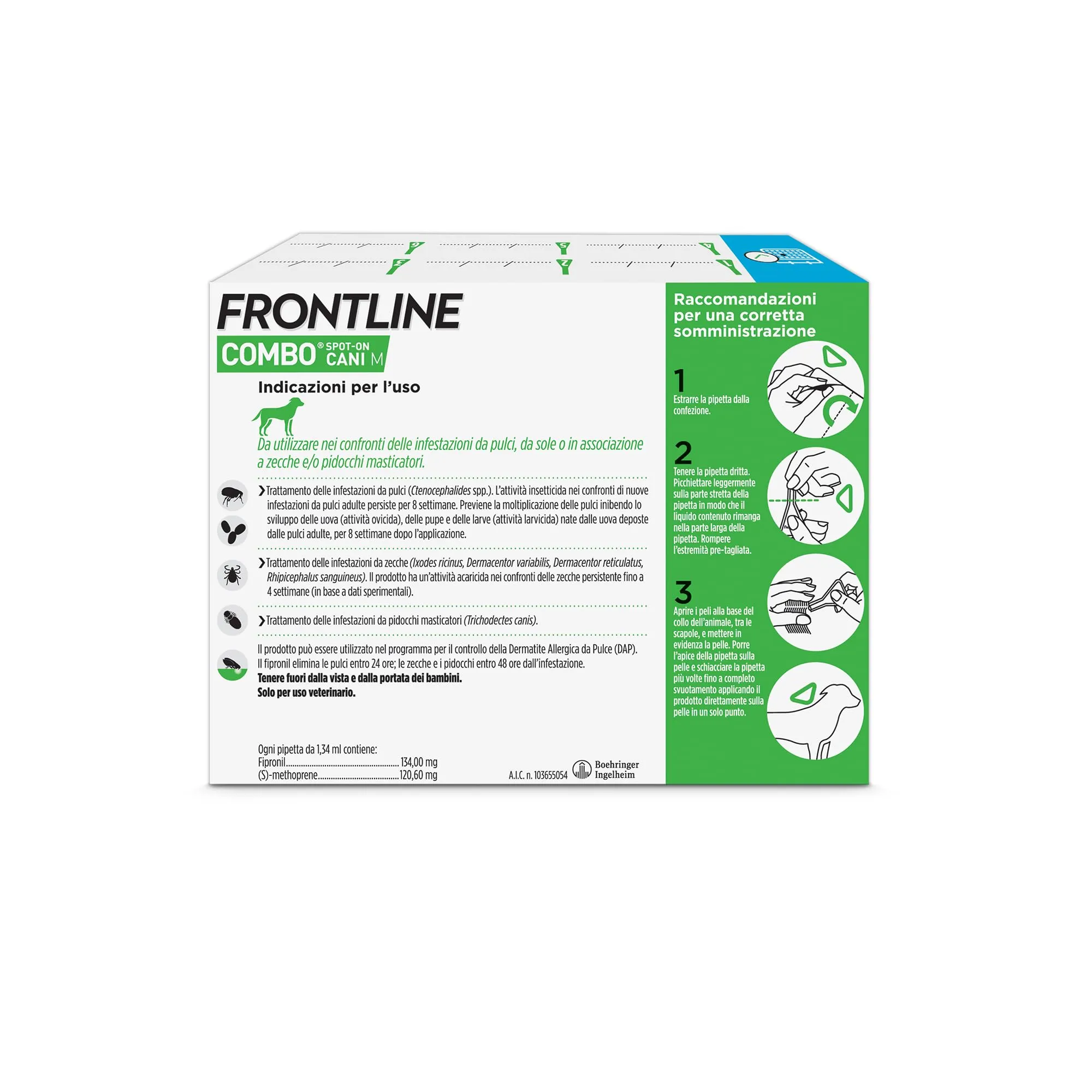 Frontline Combo Pipette per Cani Taglia M (10-20 kg), 3+3 Confezione - immagine 2