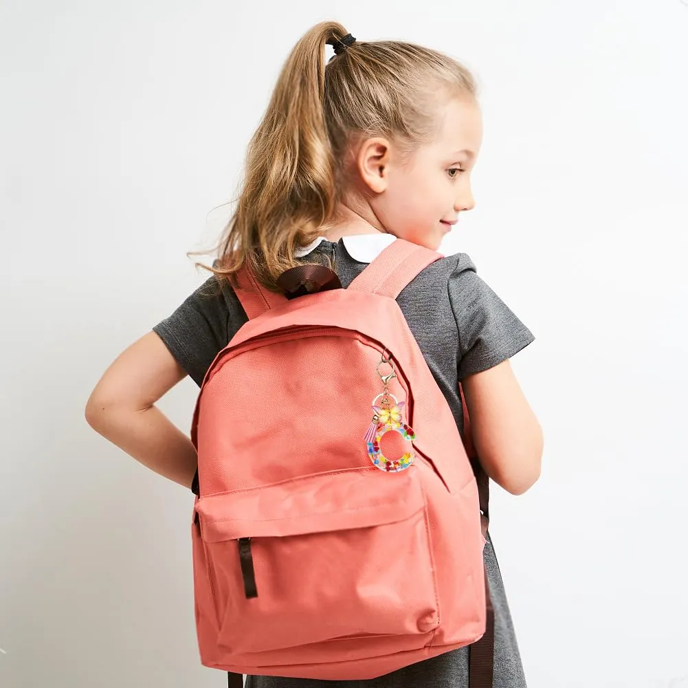 OSDUE Portachiavi Donna Lettera C con Farfalla e Nappa Rosa - immagine 6