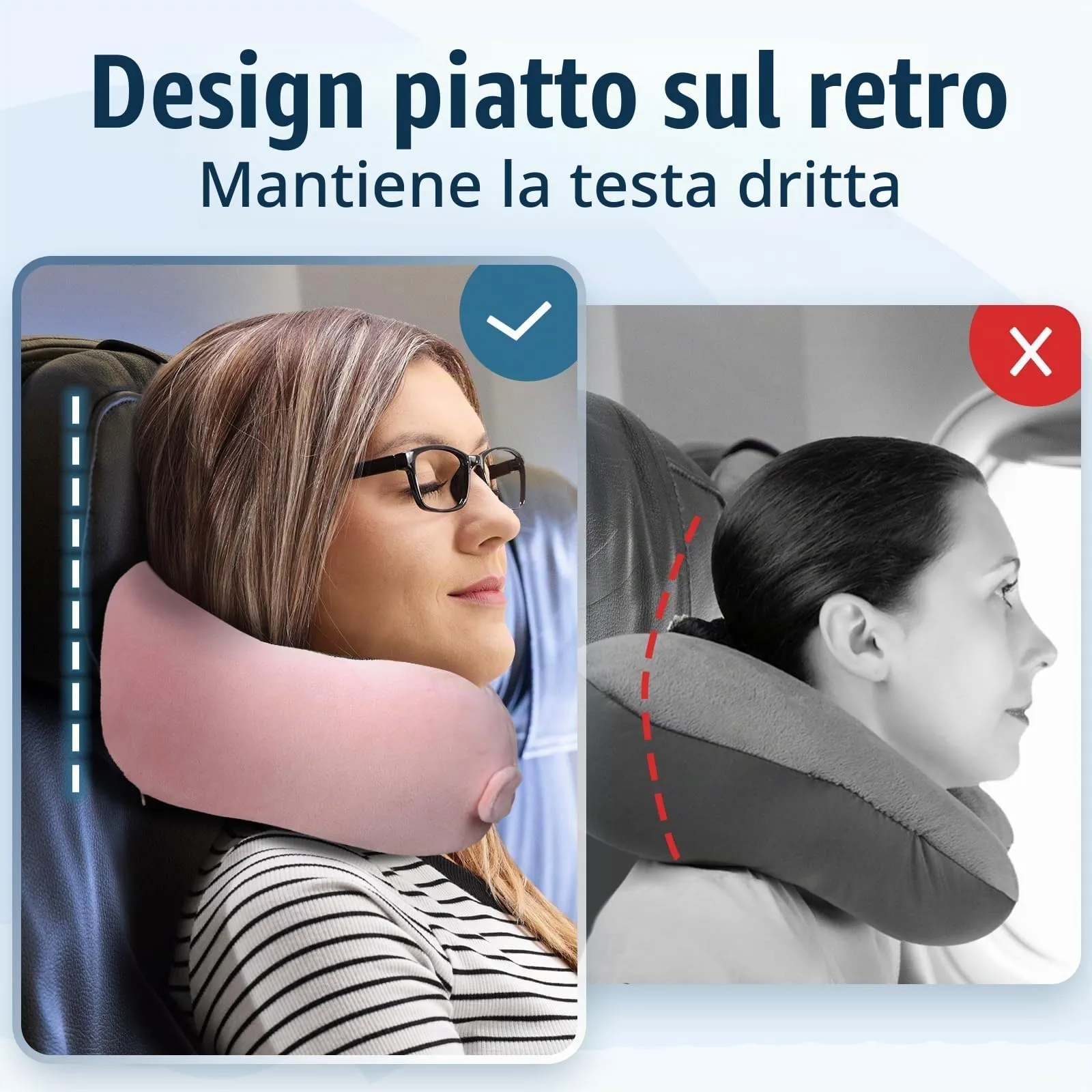 Cirorld Cuscino da Viaggio Collo in Memory Foam Regolabile con Maschera per Dormire, Tappi Auricolari e Borsa per Trasporto - immagine 4