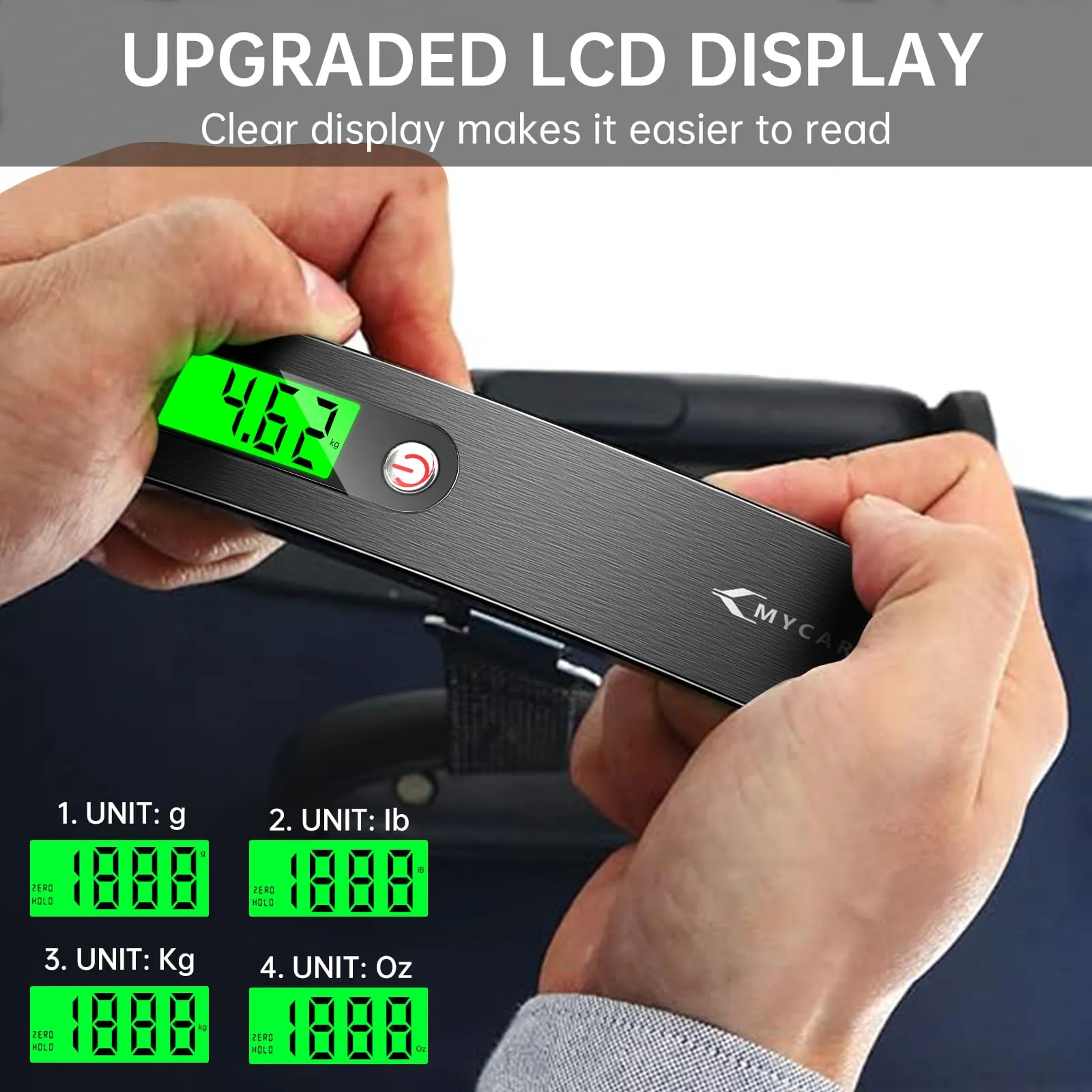 MYCARBON Bilancia per Valigie Elettronica 50kg con Funzione Tara e Display LCD - immagine 2