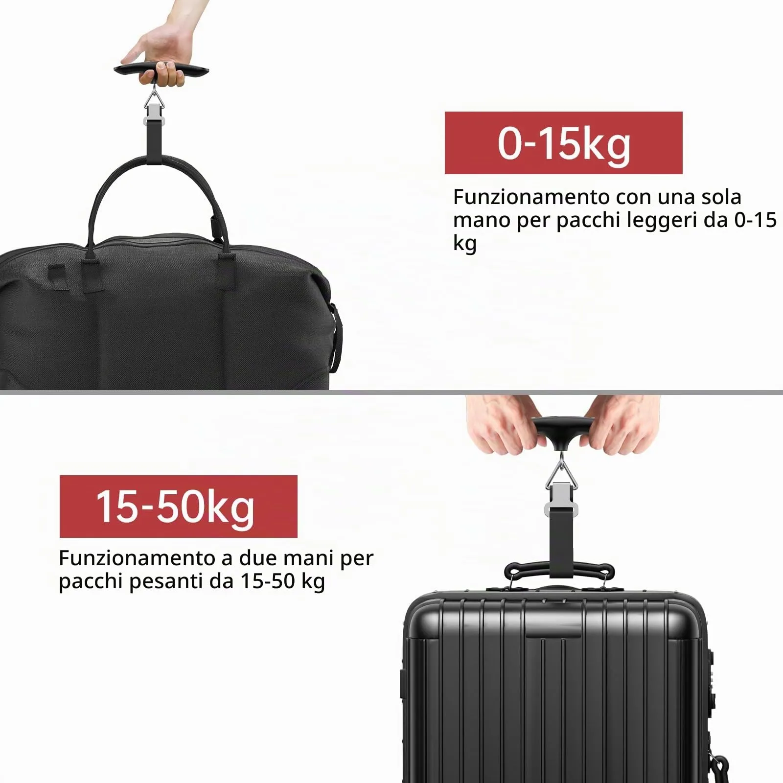 MYCARBON Bilancia per Valigie Elettronica 50kg con Funzione Tara e Display LCD - immagine 4