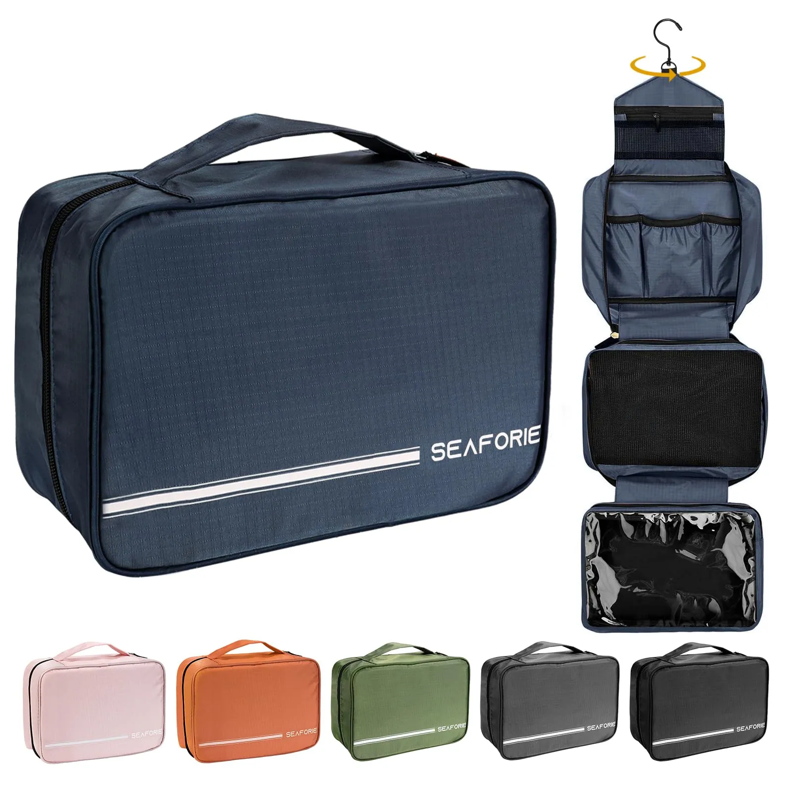 Seaforie Beauty Case da Viaggio per Uomo e Donna, Blu, 28,5 * 19,3 * 12,3 cm - immagine 1
